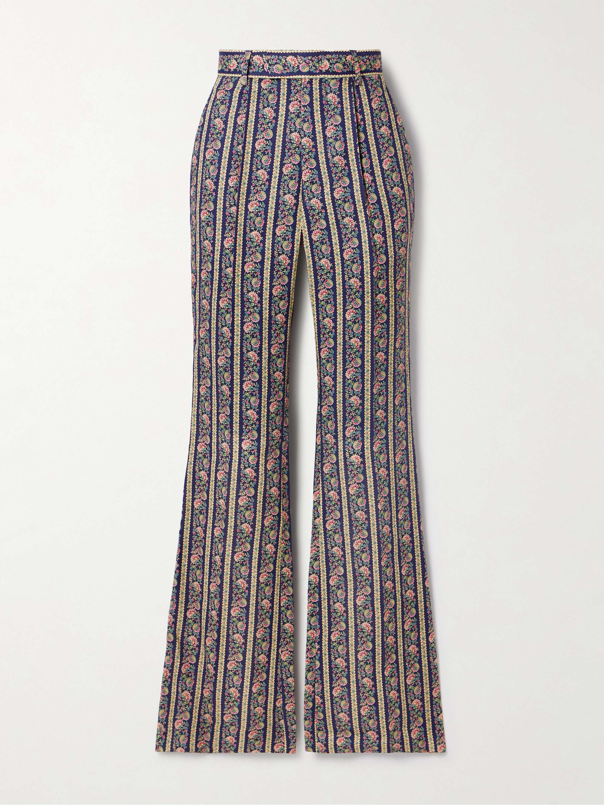 Ray floral-print linen flared pants view