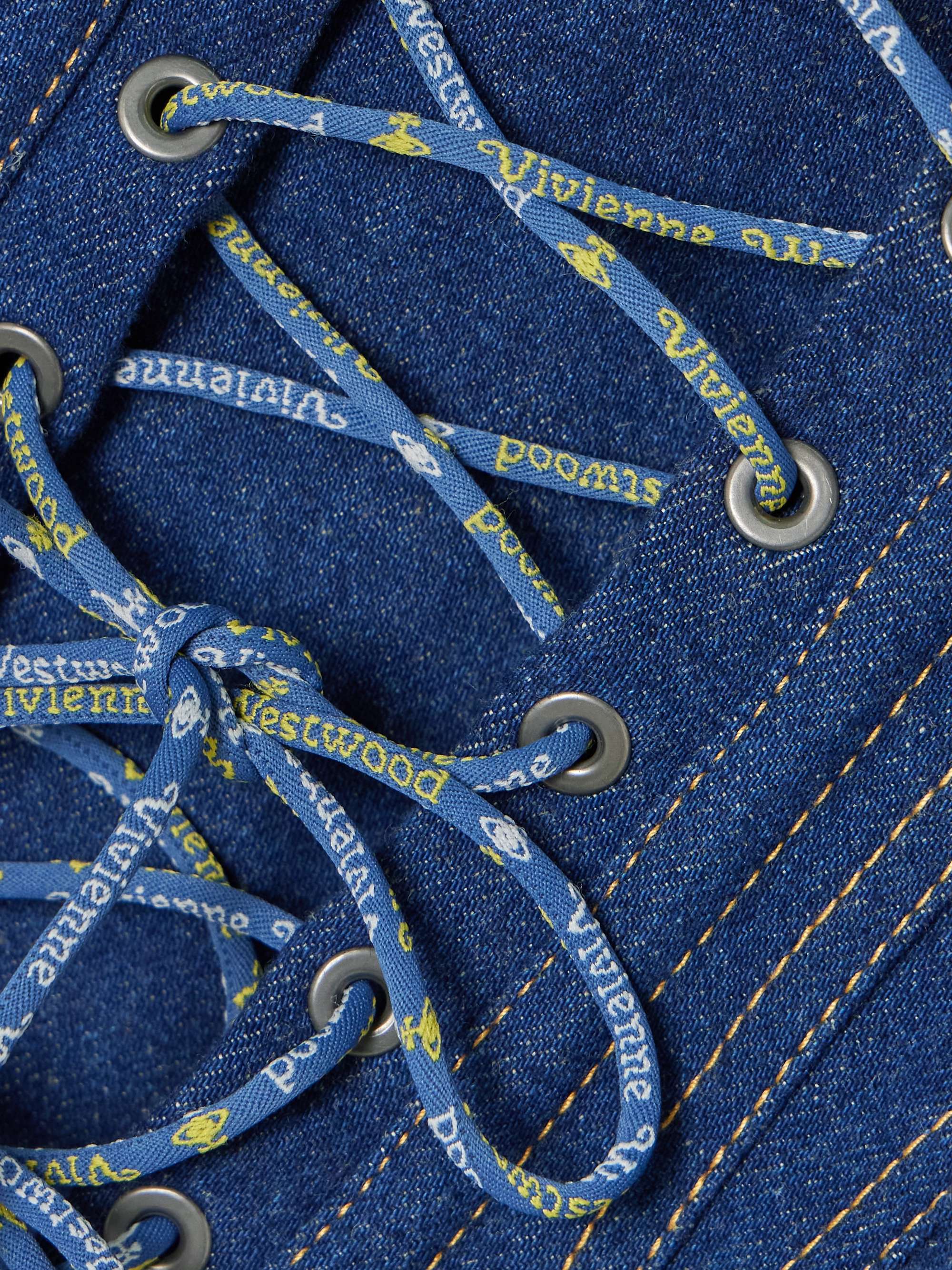 Embellised denim corset view