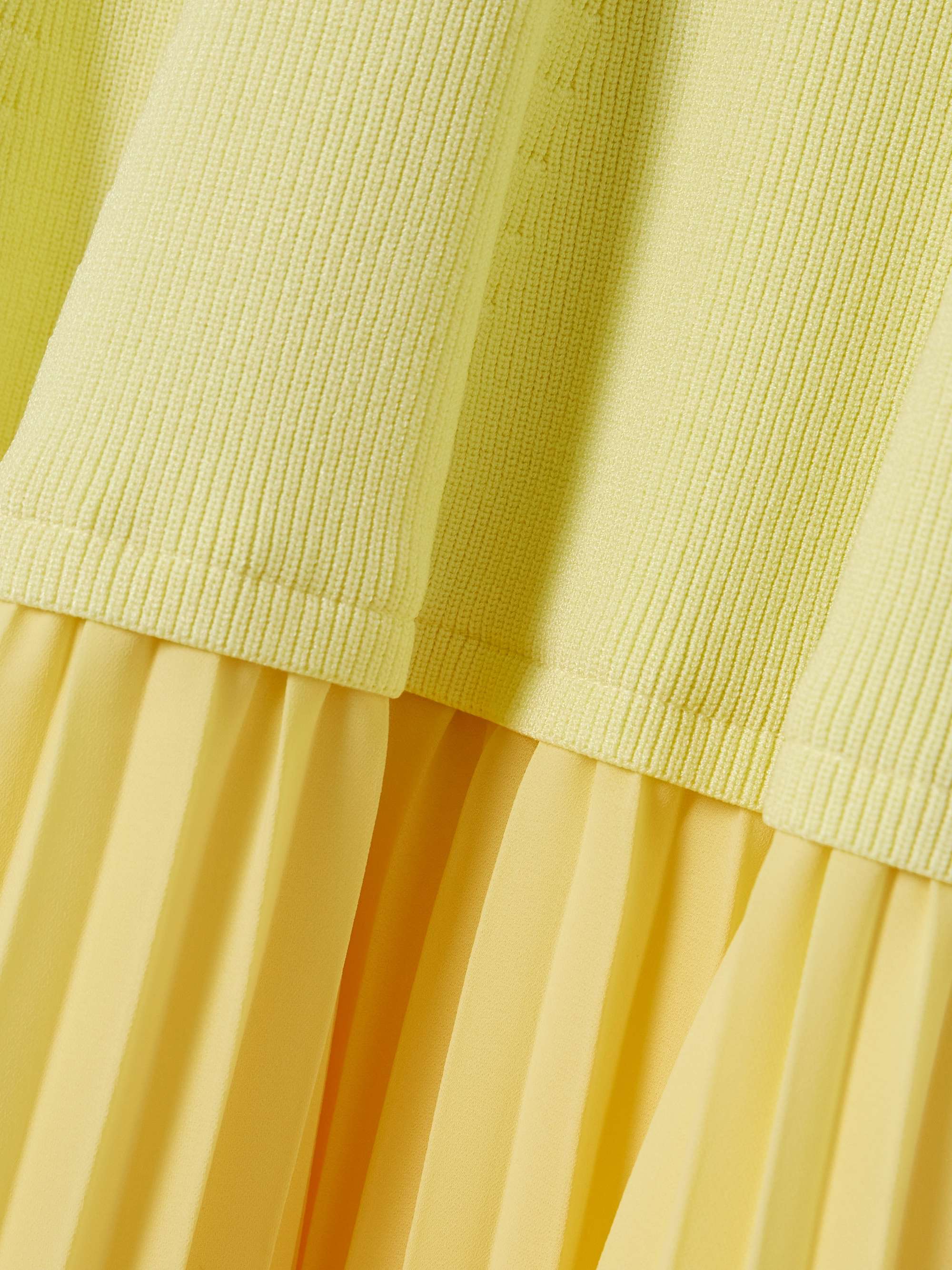 Allana pleated georgette and ribbed-knit midi dress view