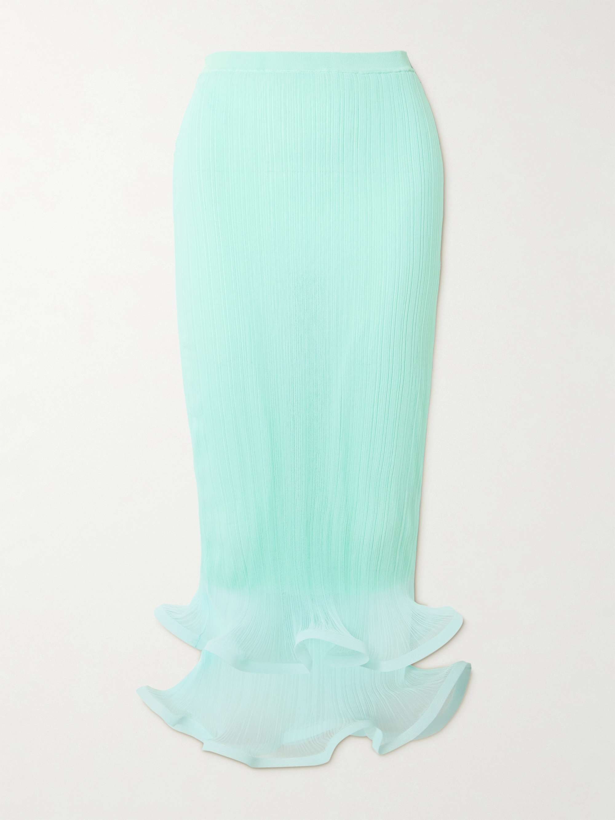 Kelso tiered ruffled plissé midi skirt view