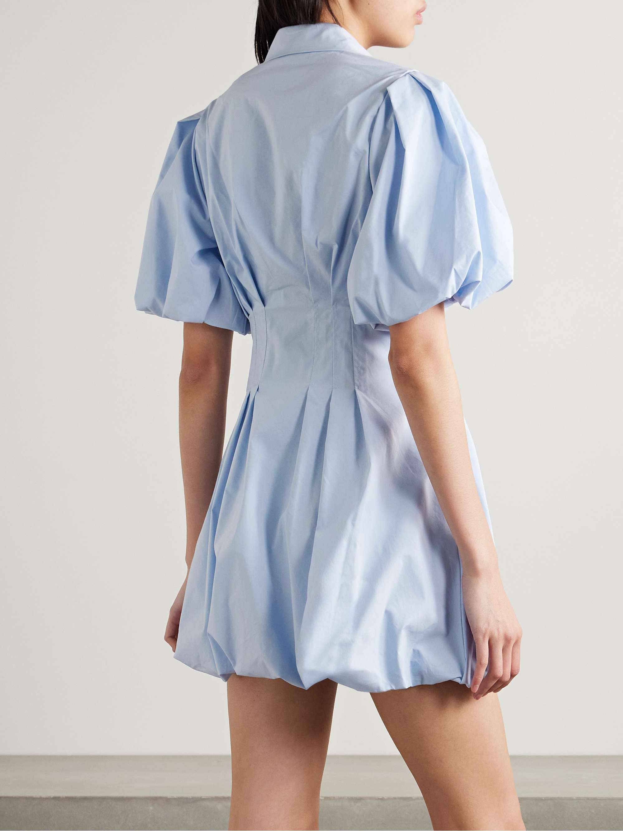 Cleo pleated cotton-blend mini shirt dress view