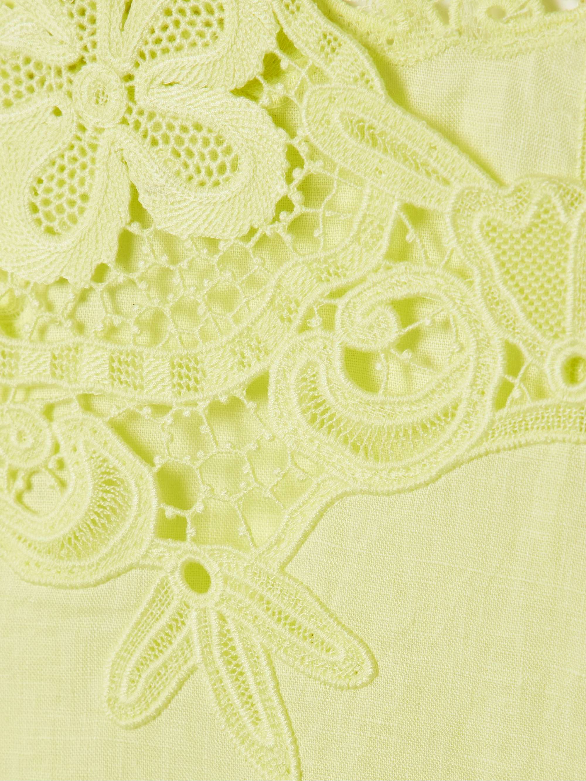 Marlis guipure lace-paneled linen top view