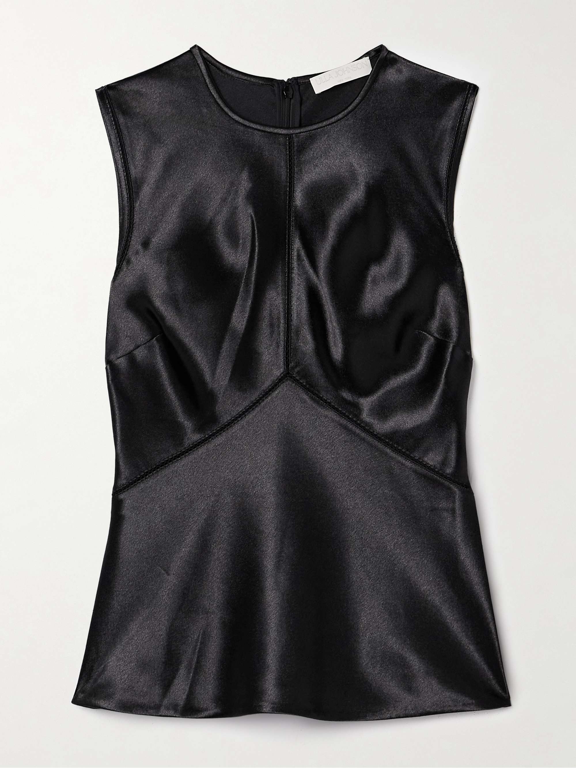Kiera crochet-trimmed satin tank view