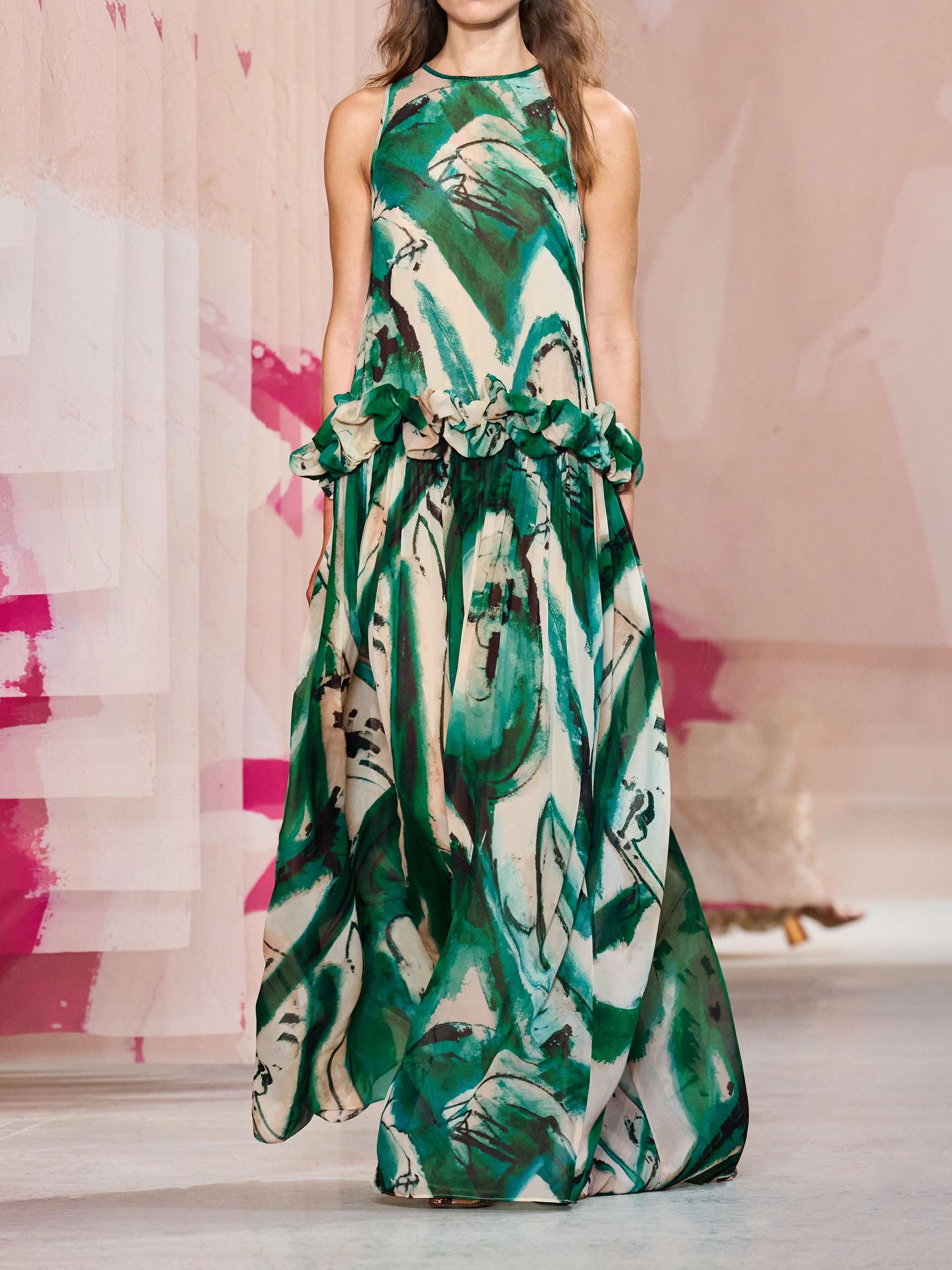 + Lee Krasner Helen ruffled printed silk-georgette gown view