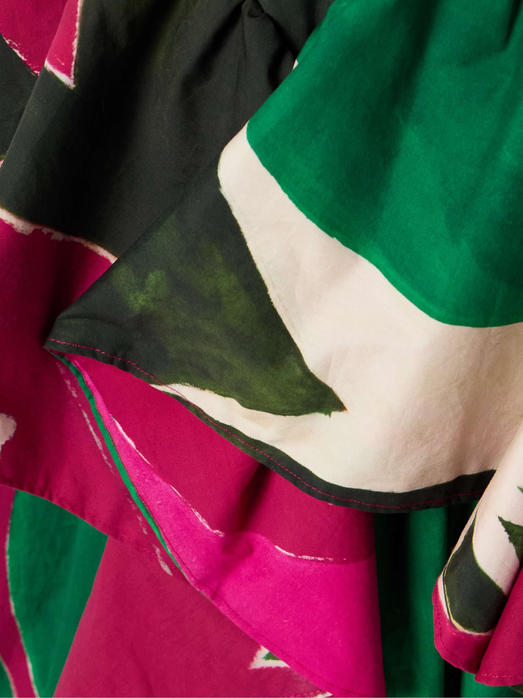 + Lee Krasner Mural draped printed cotton-poplin gown view
