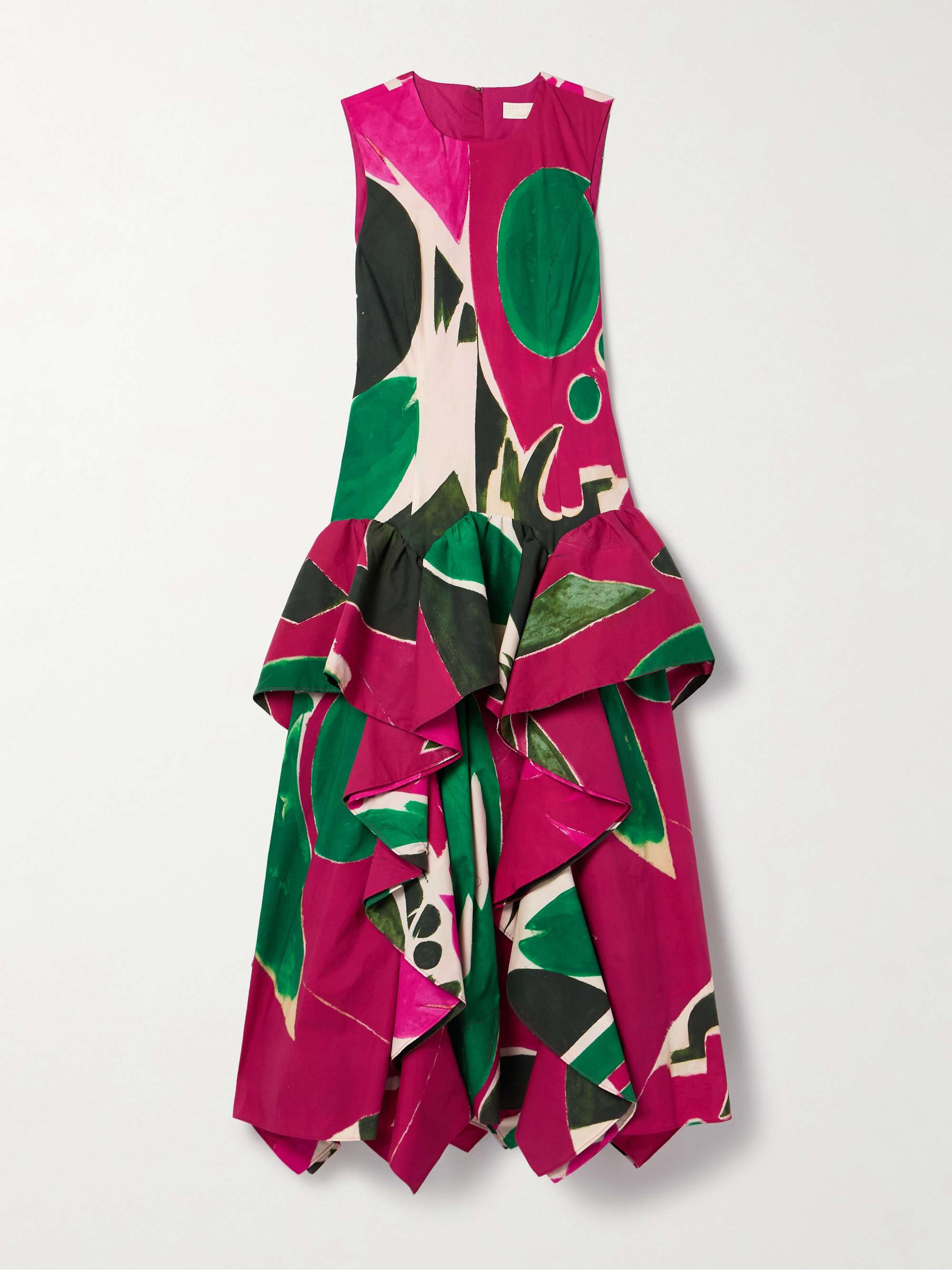 + Lee Krasner Mural draped printed cotton-poplin gown view