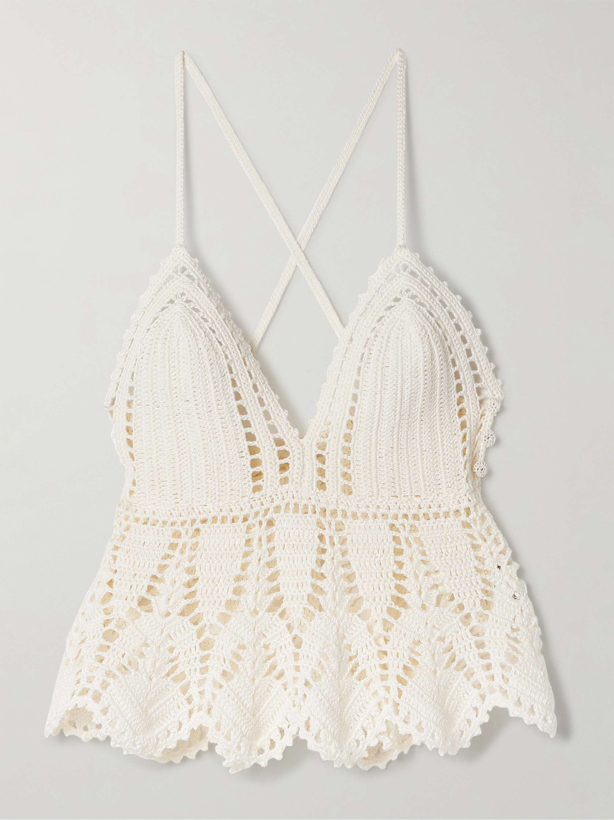 Delfina crocheted cotton tank view