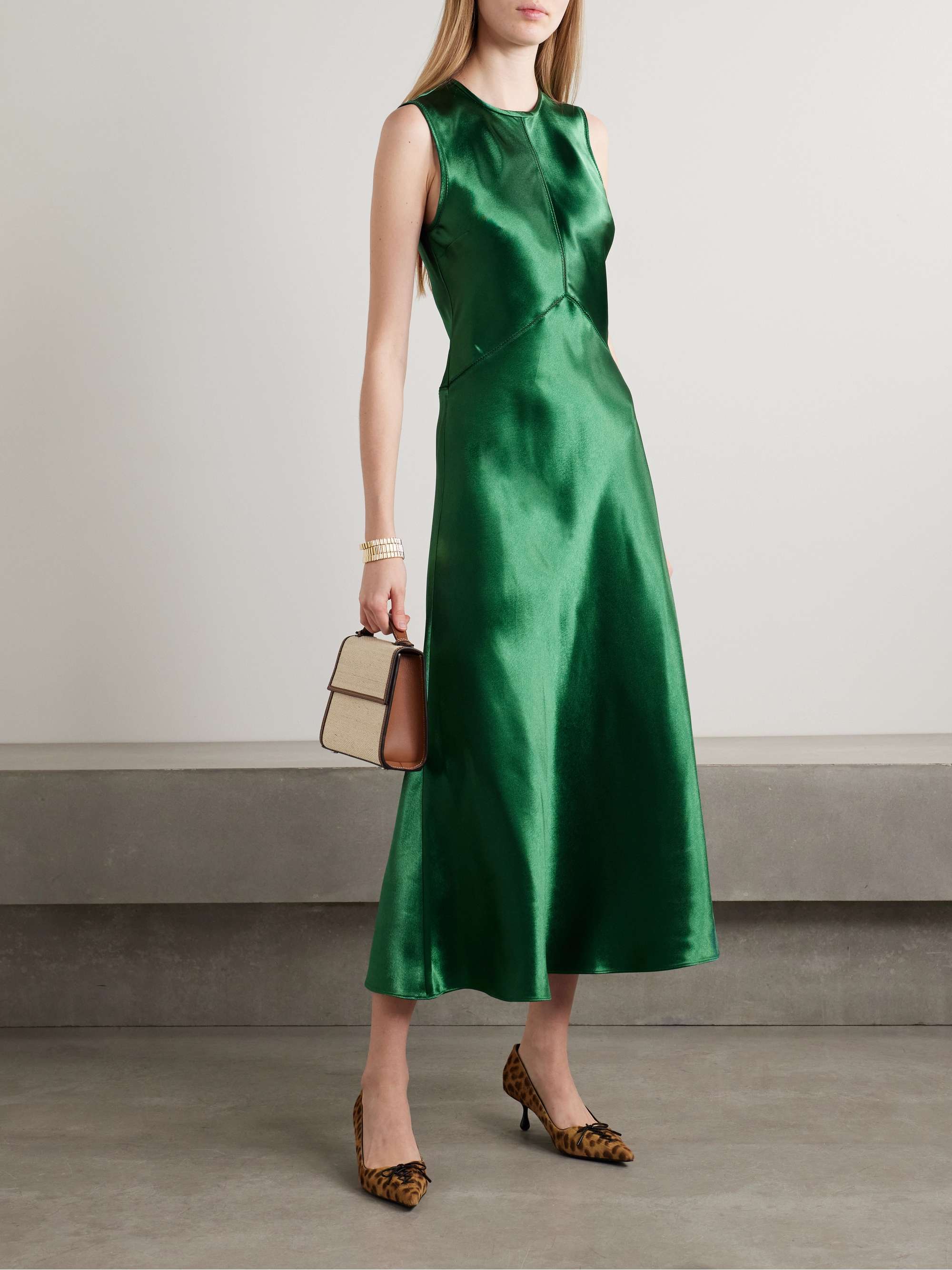 Lisbet satin midi dress view