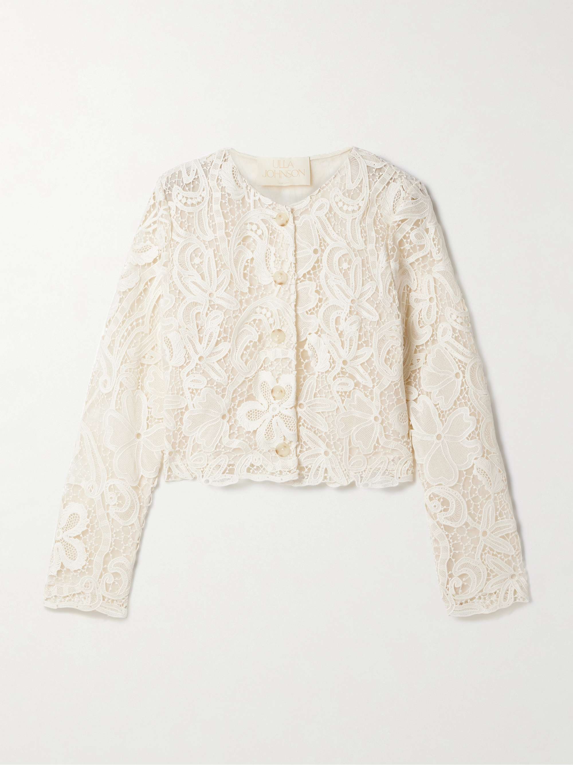 Caris cropped guipure lace jacket view