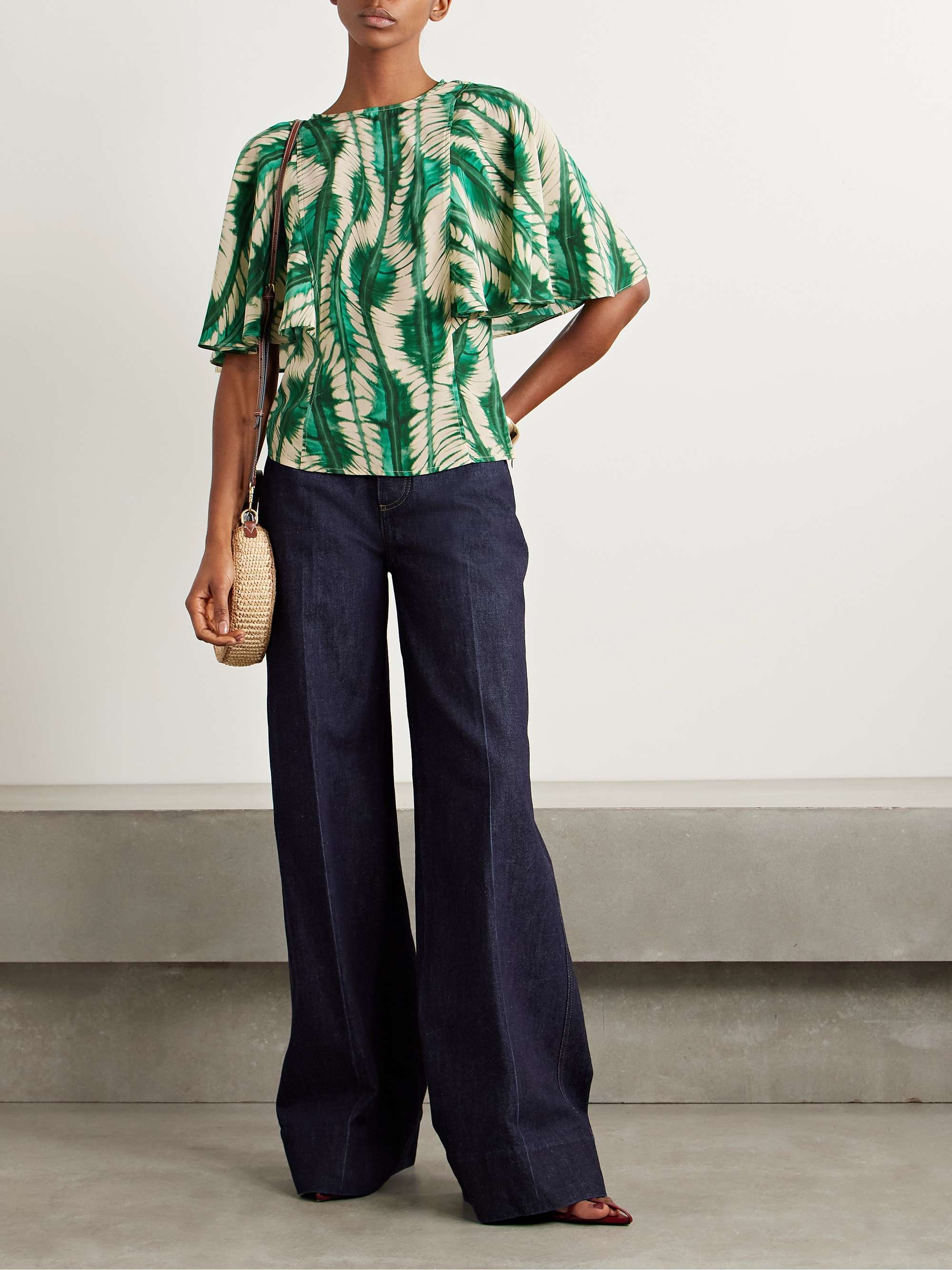 Ada printed silk top view