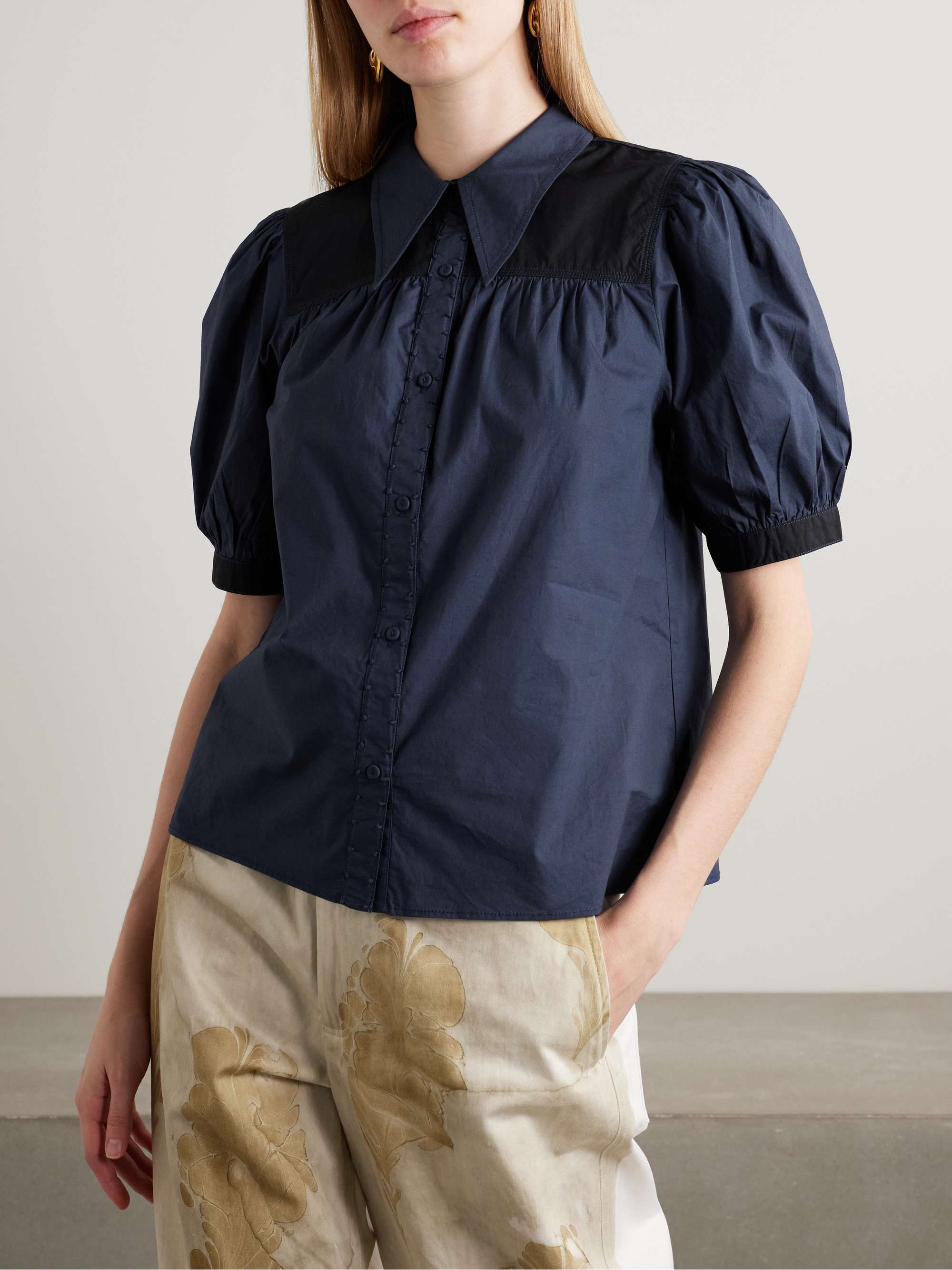 Freja washed cotton-poplin shirt view