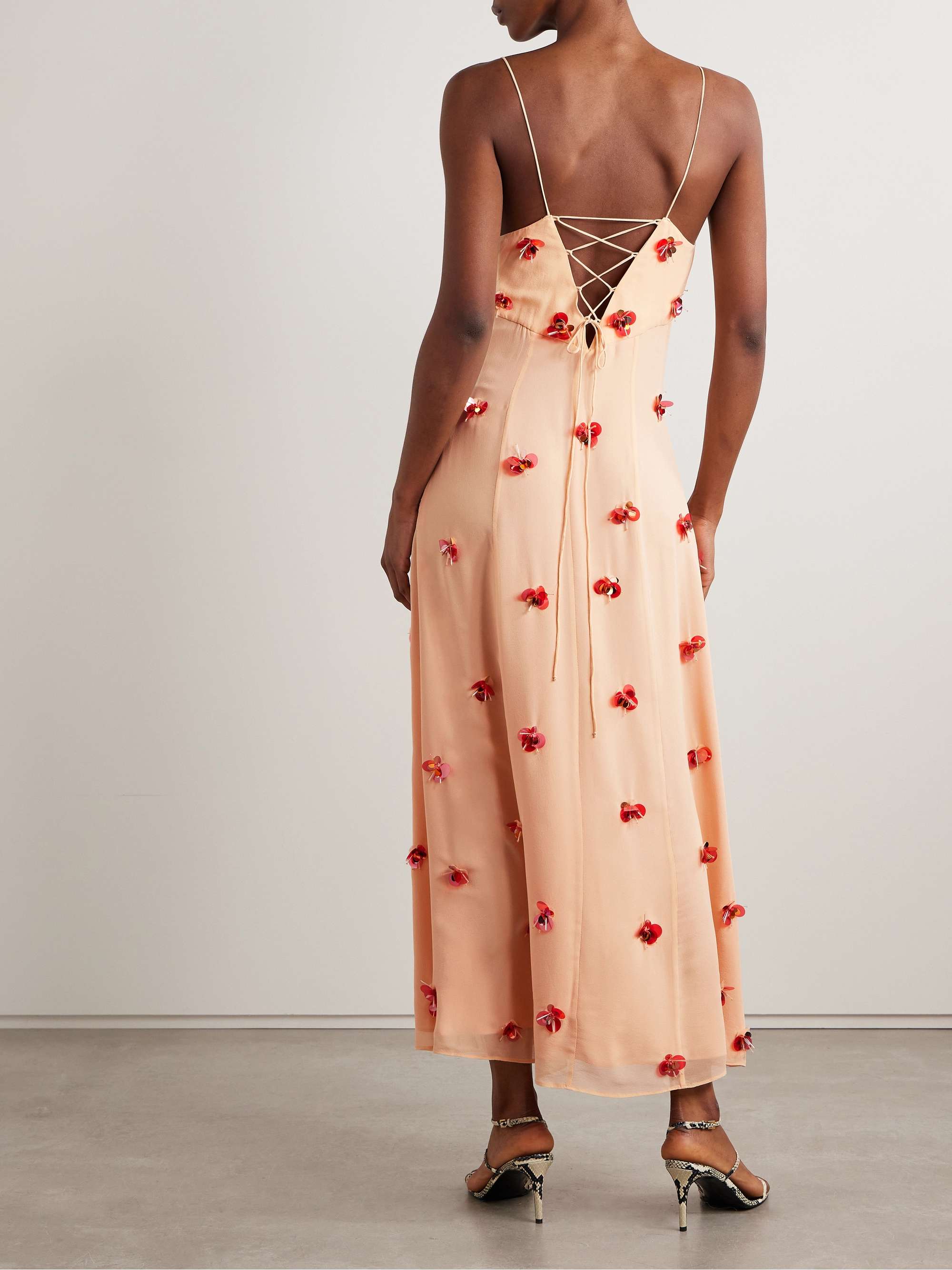 Eve embellished silk-chiffon midi dress view