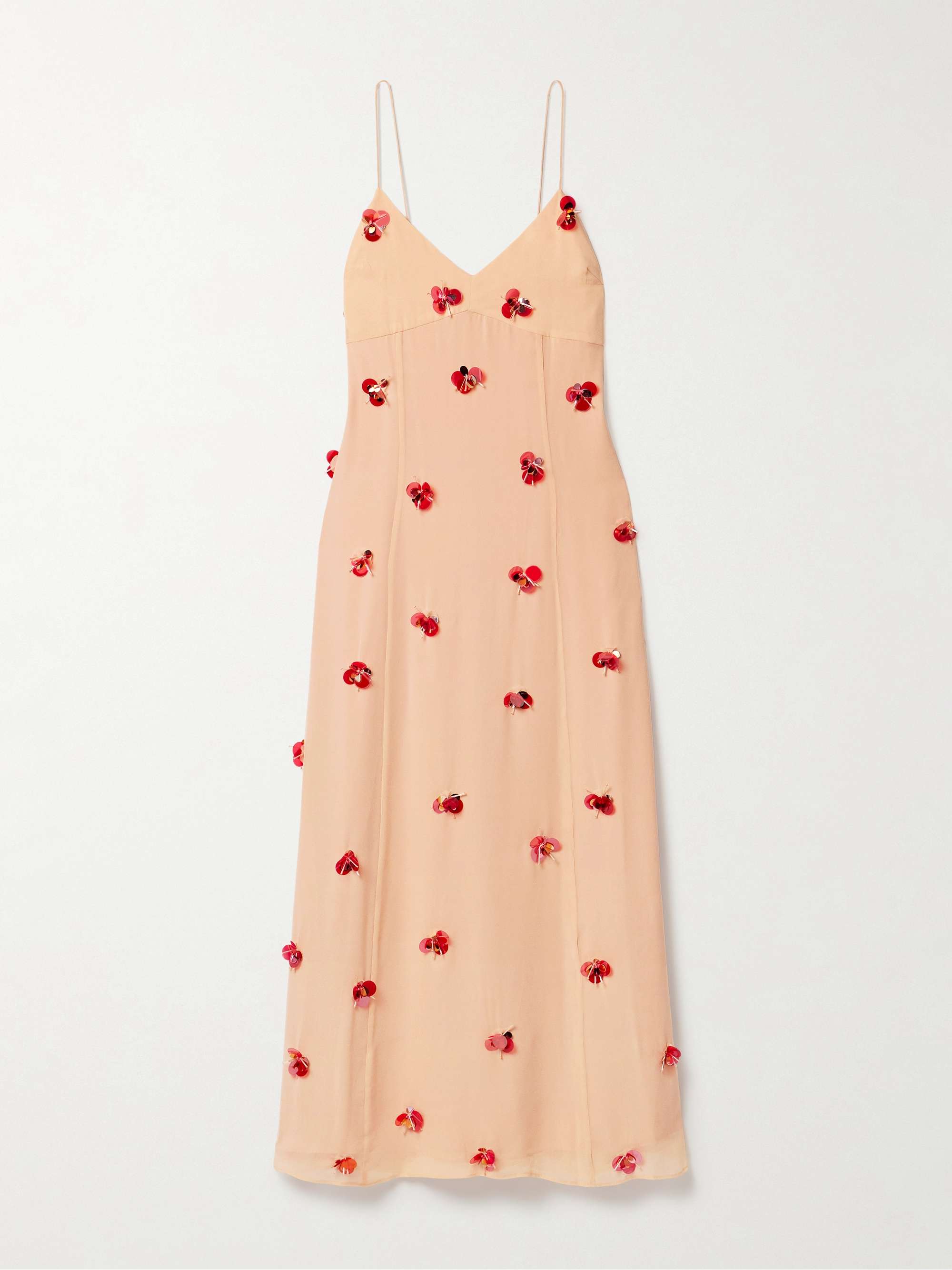 Eve embellished silk-chiffon midi dress view