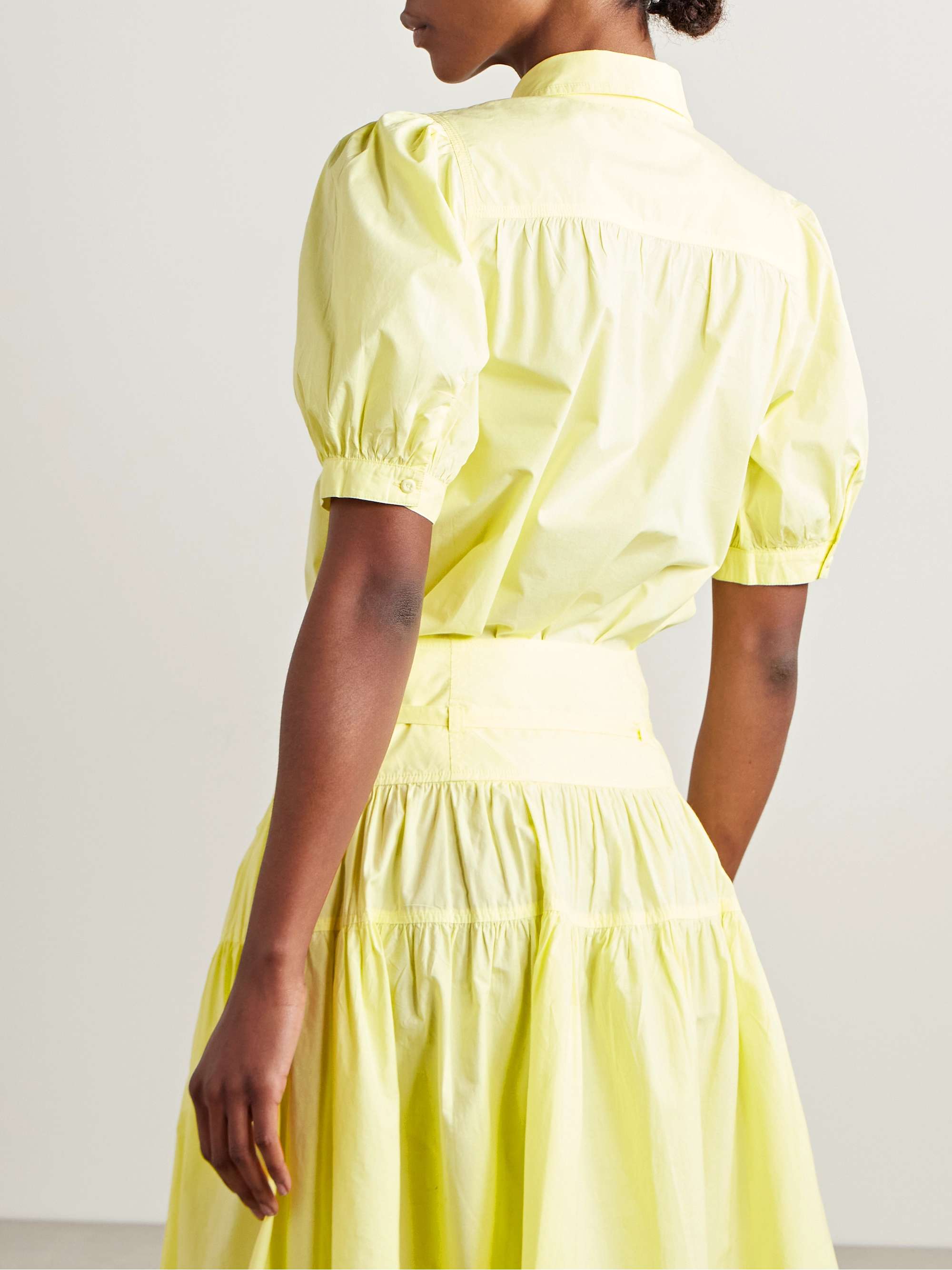 Freja Swiss dot-trimmed washed cotton-poplin shirt view