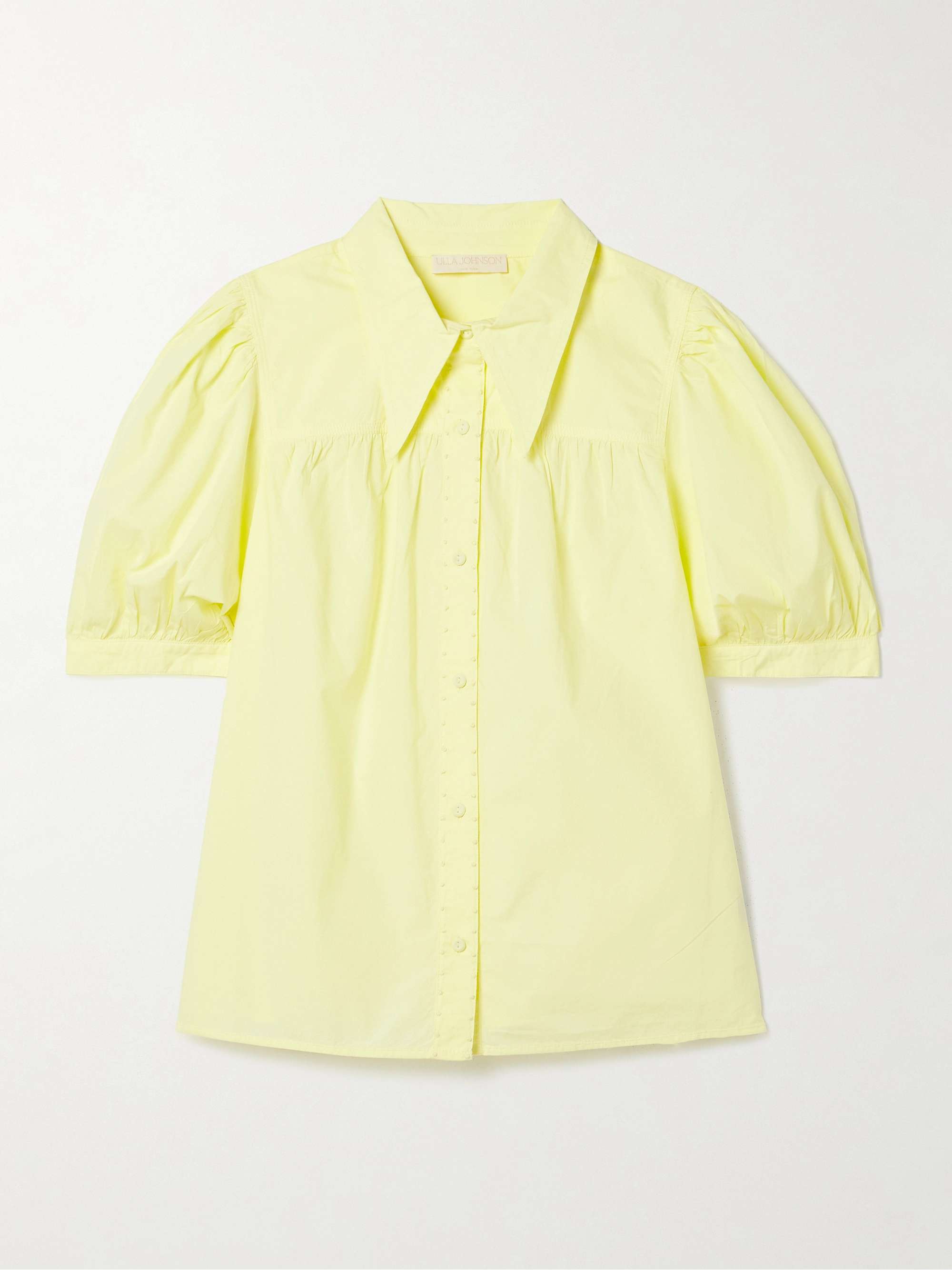 Freja Swiss dot-trimmed washed cotton-poplin shirt view