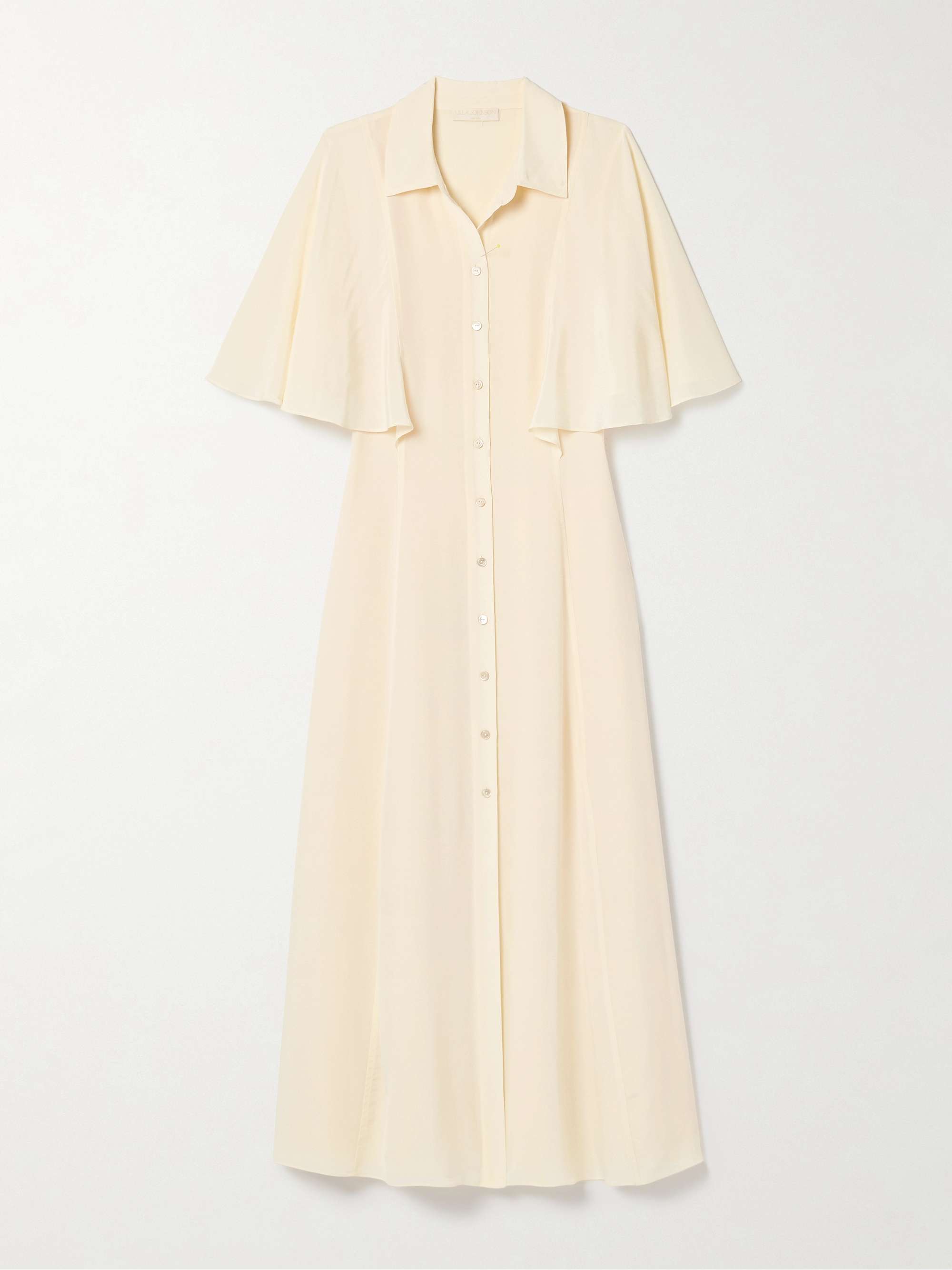Silhouette silk crepe de chine midi shirt dress view