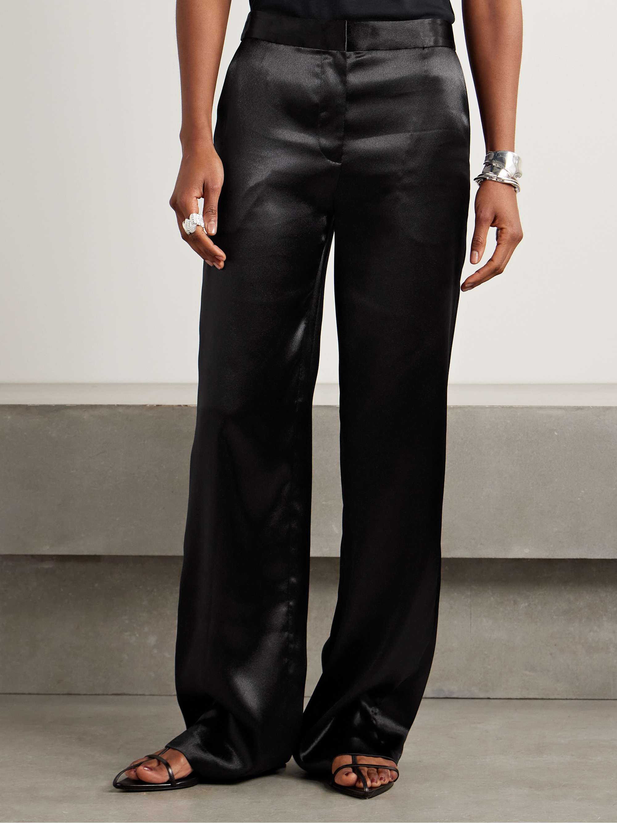 Ollie satin straight-leg pants view