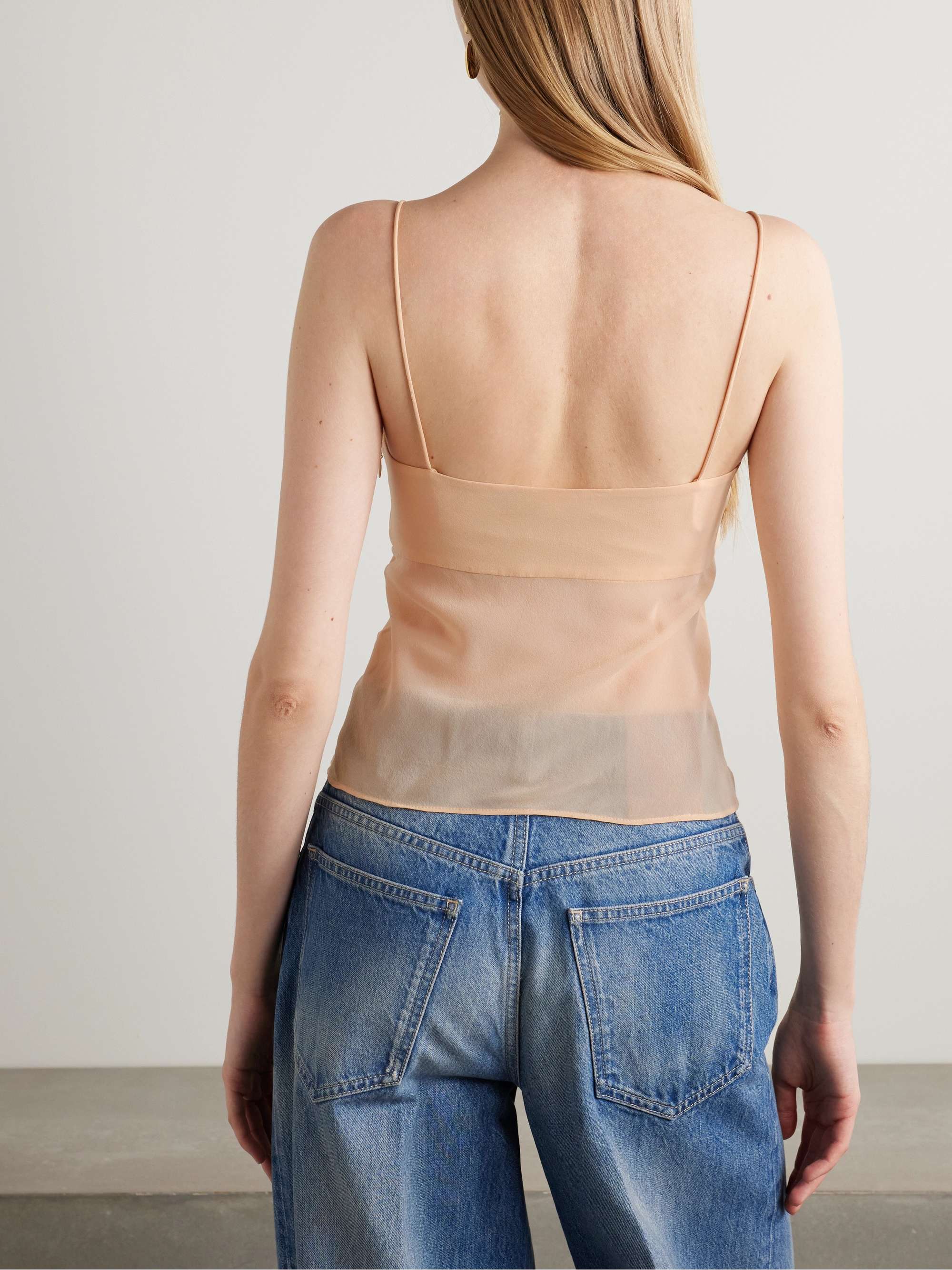 Demi silk-chiffon camisole view