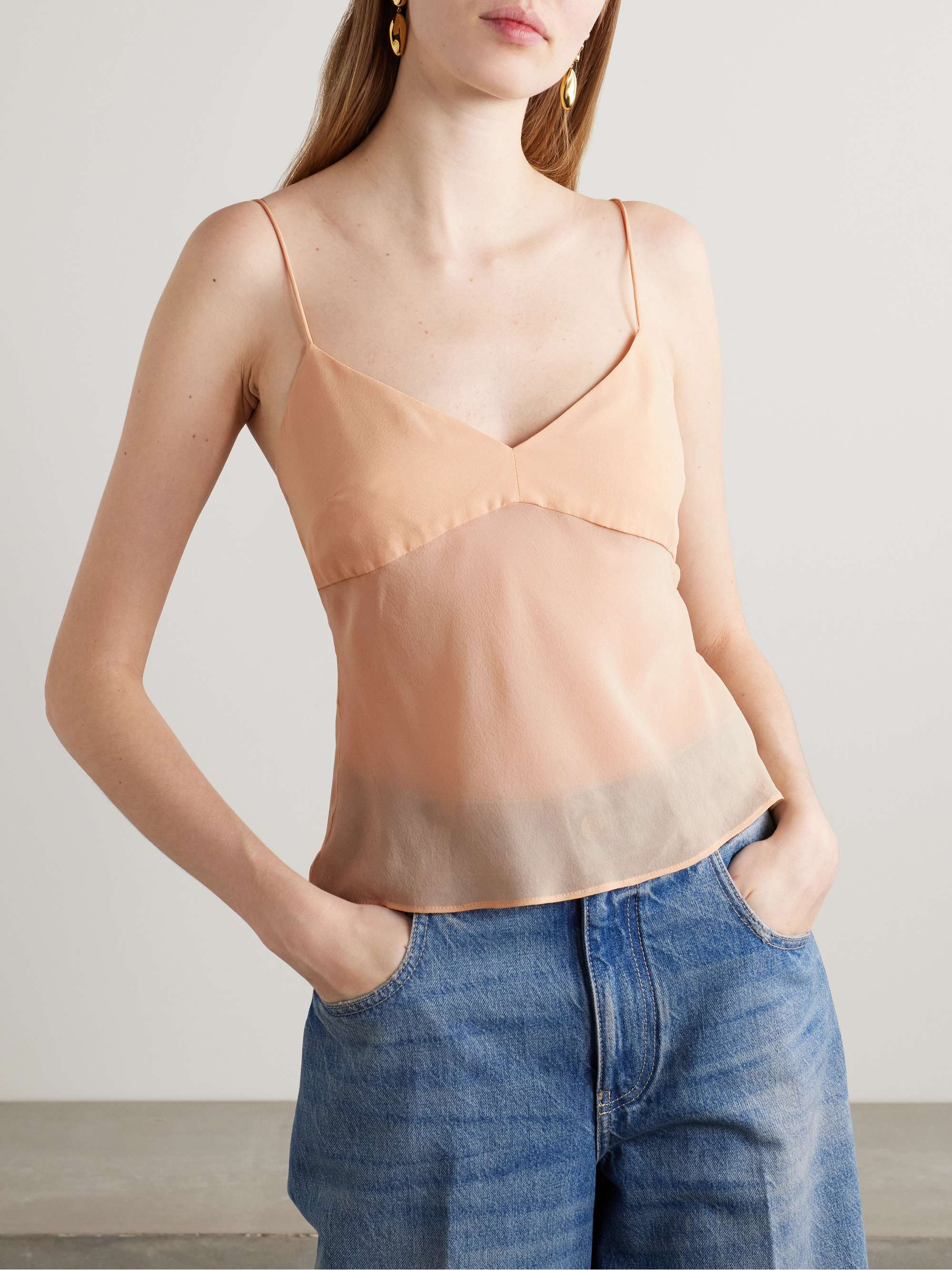 Demi silk-chiffon camisole view