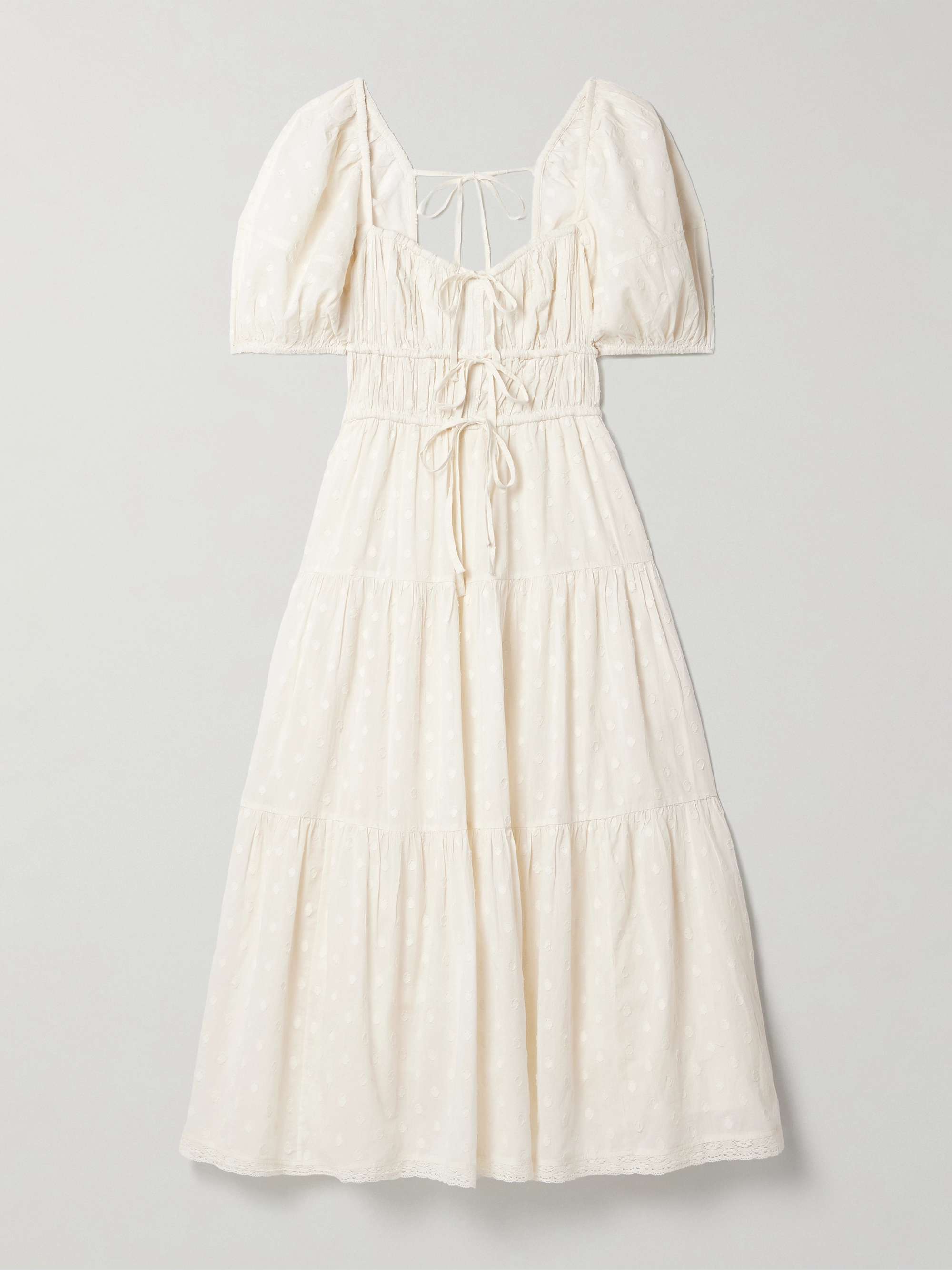 Palma crochet-trimmed fil coupé cotton-voile midi dress view