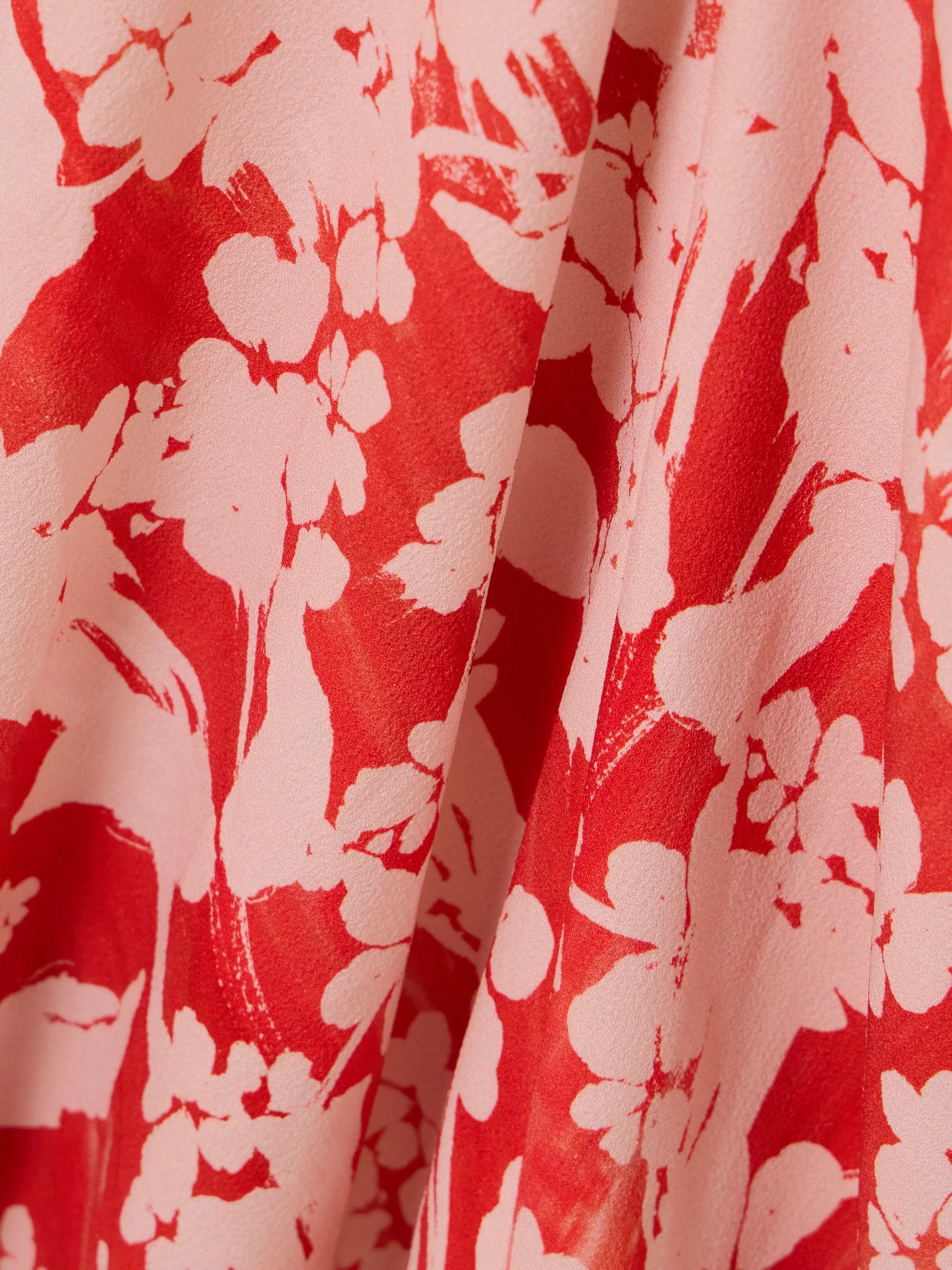 Gathered floral-print crepe midi dress view