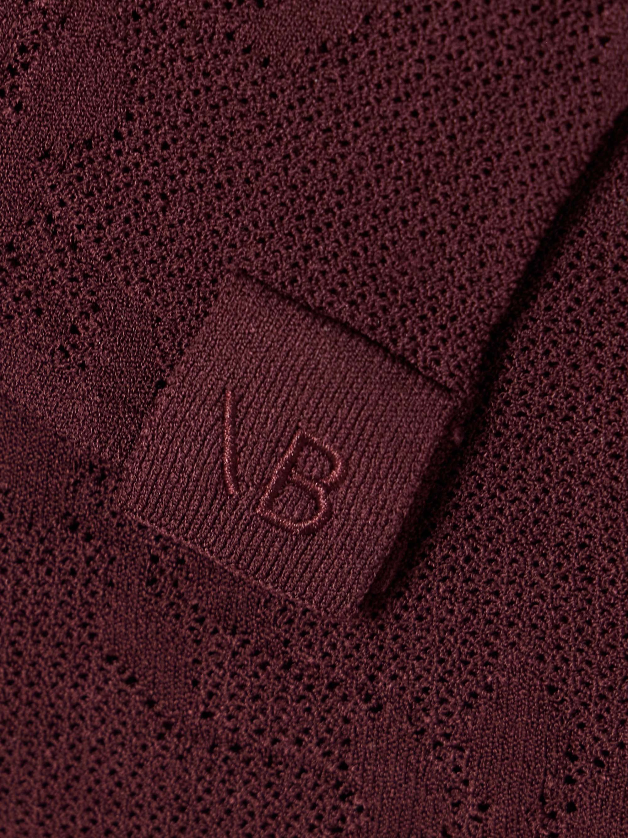 Open-back embroidered open-knit bodysuit view