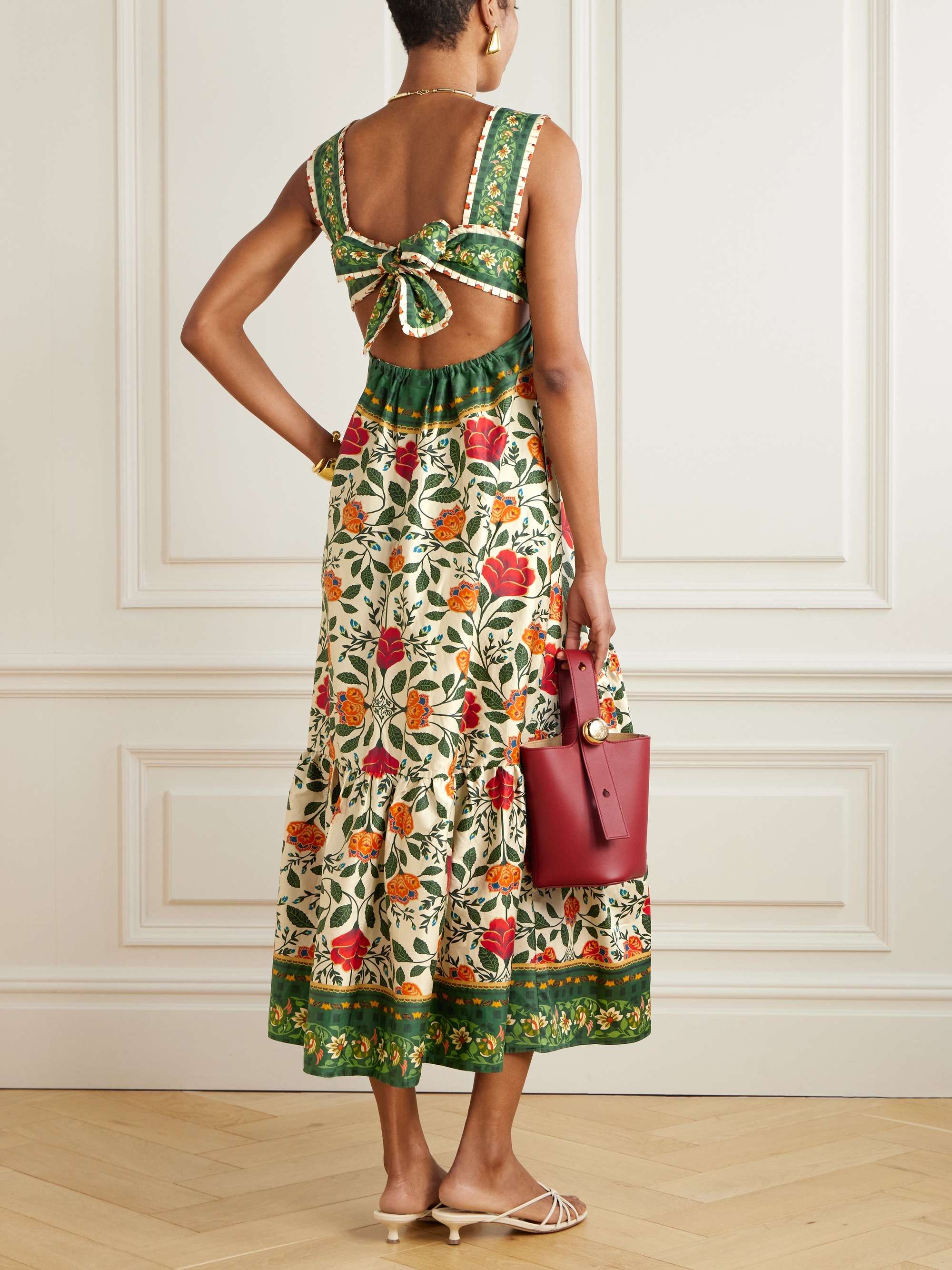 Garden Tapestry open-back floral-print cotton-poplin maxi dress view