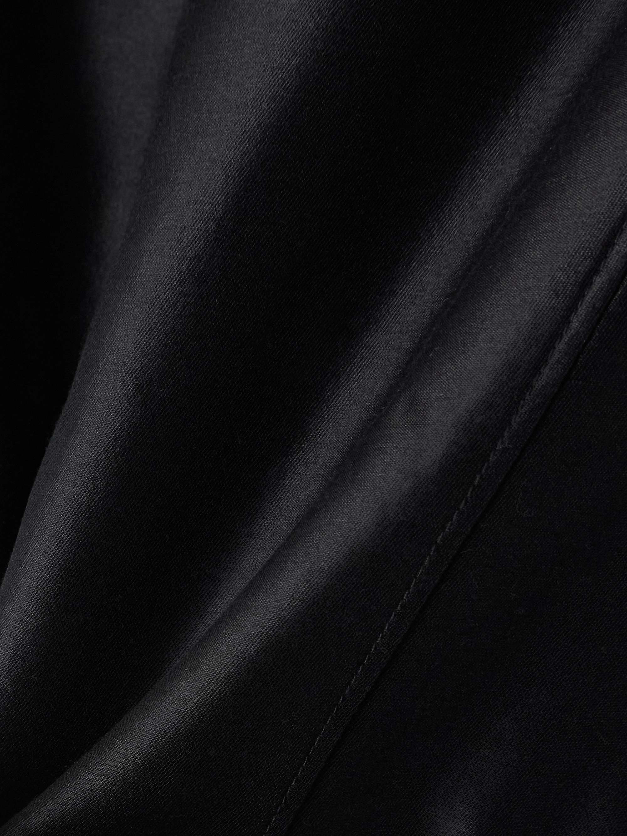 Gathered wool and linen-blend trimmed wool and silk-blend twill mini dress view