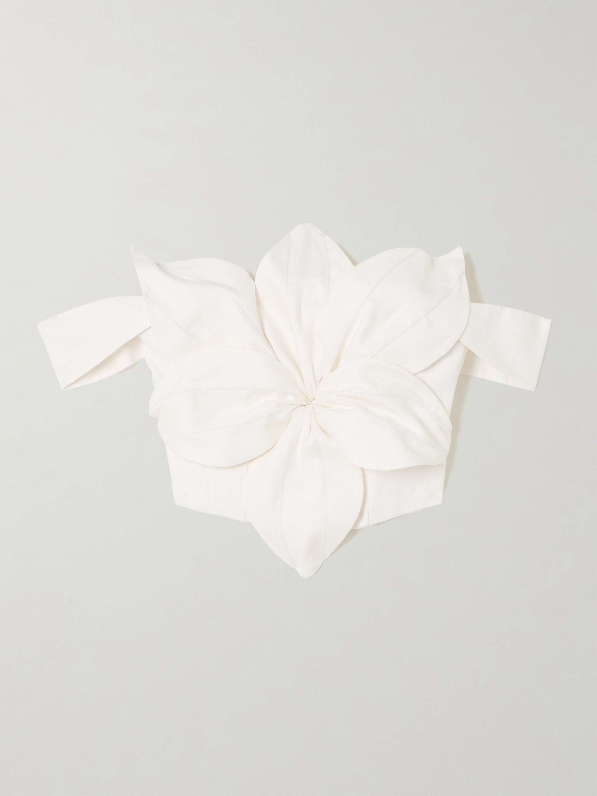 Loto appliquéd linen bustier top view