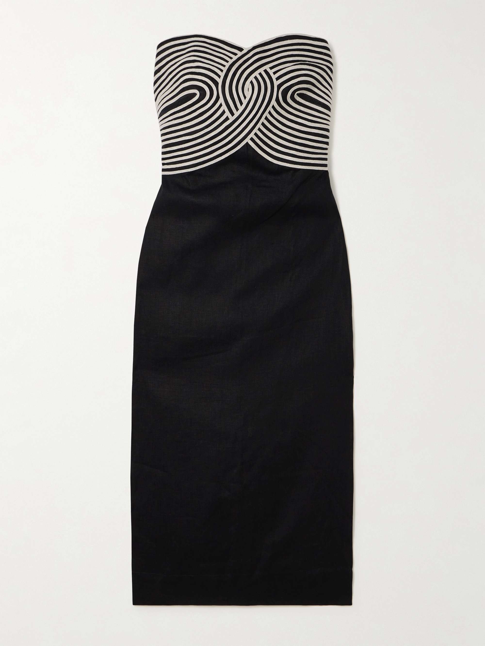 Arco Real canvas-trimmed linen midi dress view