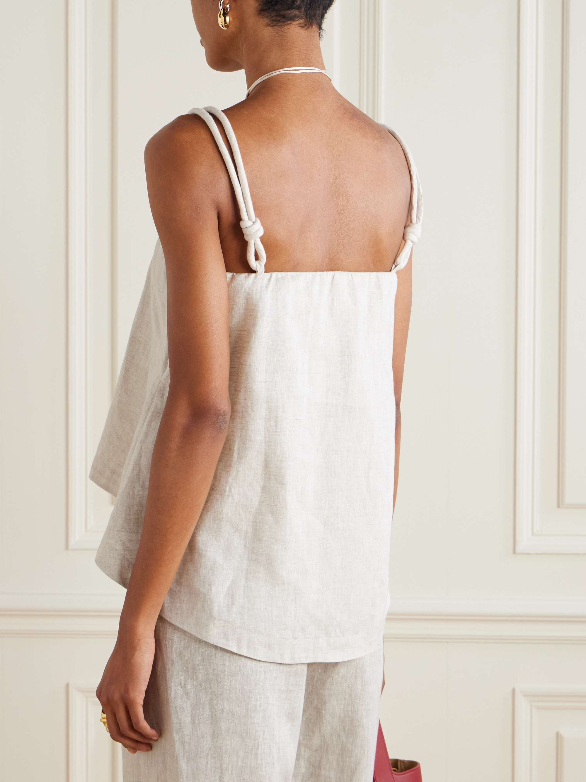 Rahan knotted linen tank view