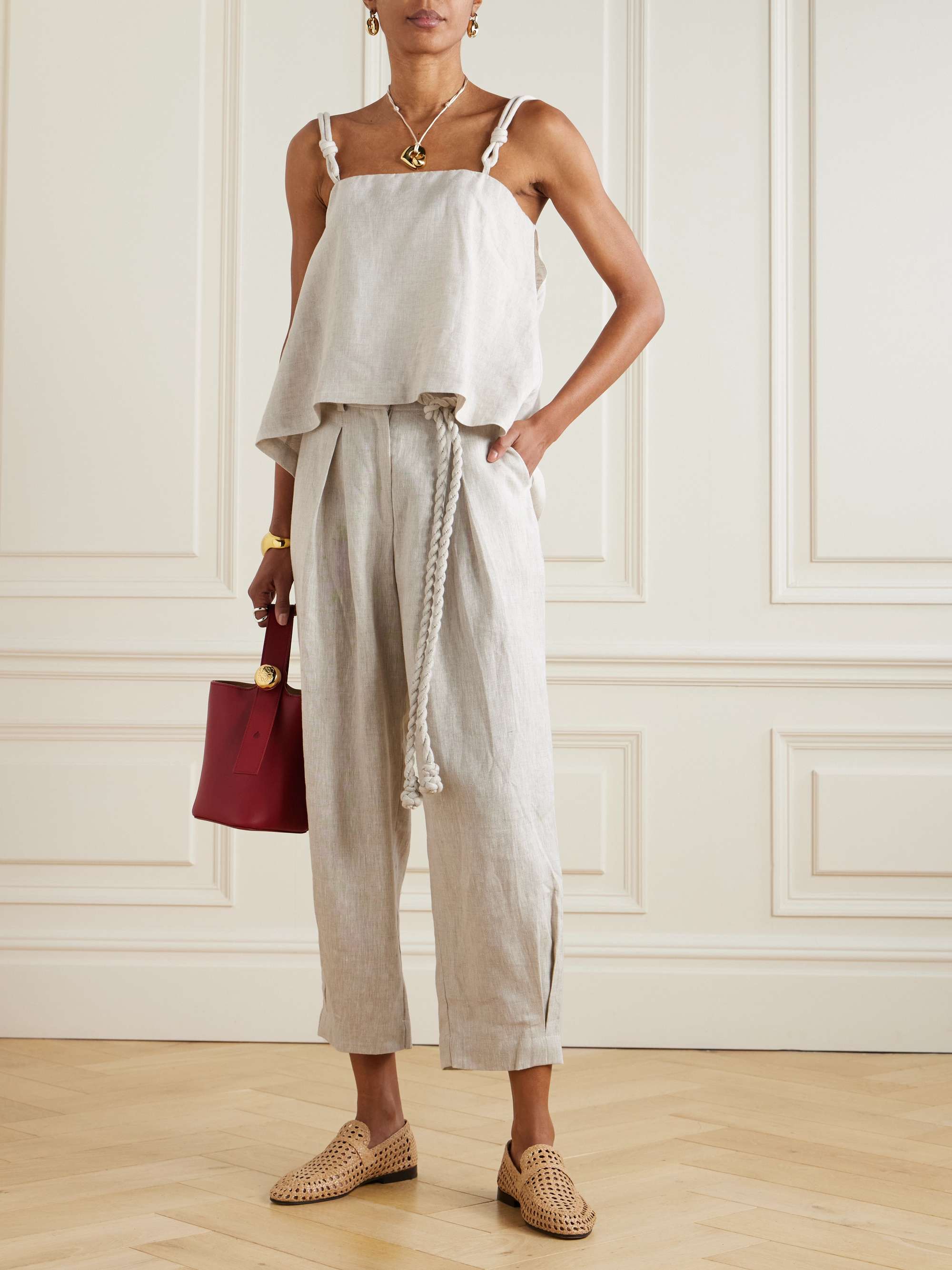Rahan knotted linen tank view