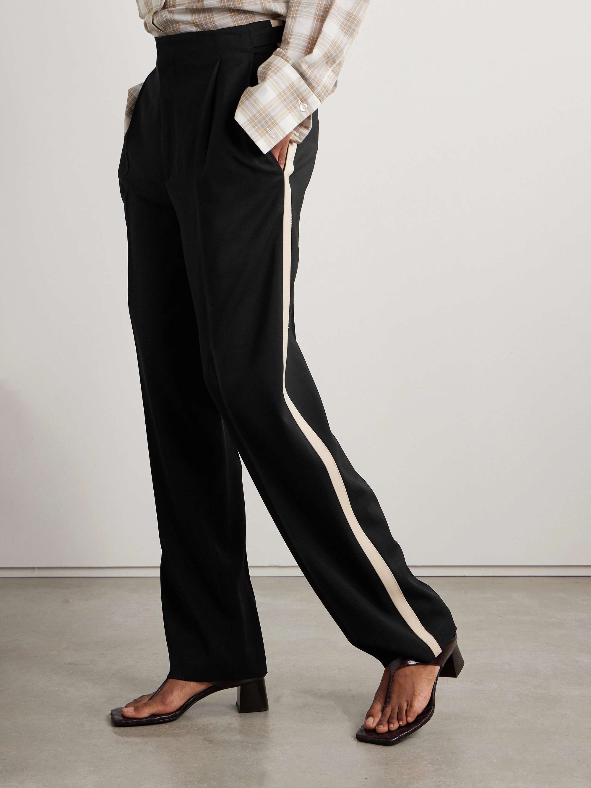 Phoebe wool-crepe straight-leg pants view