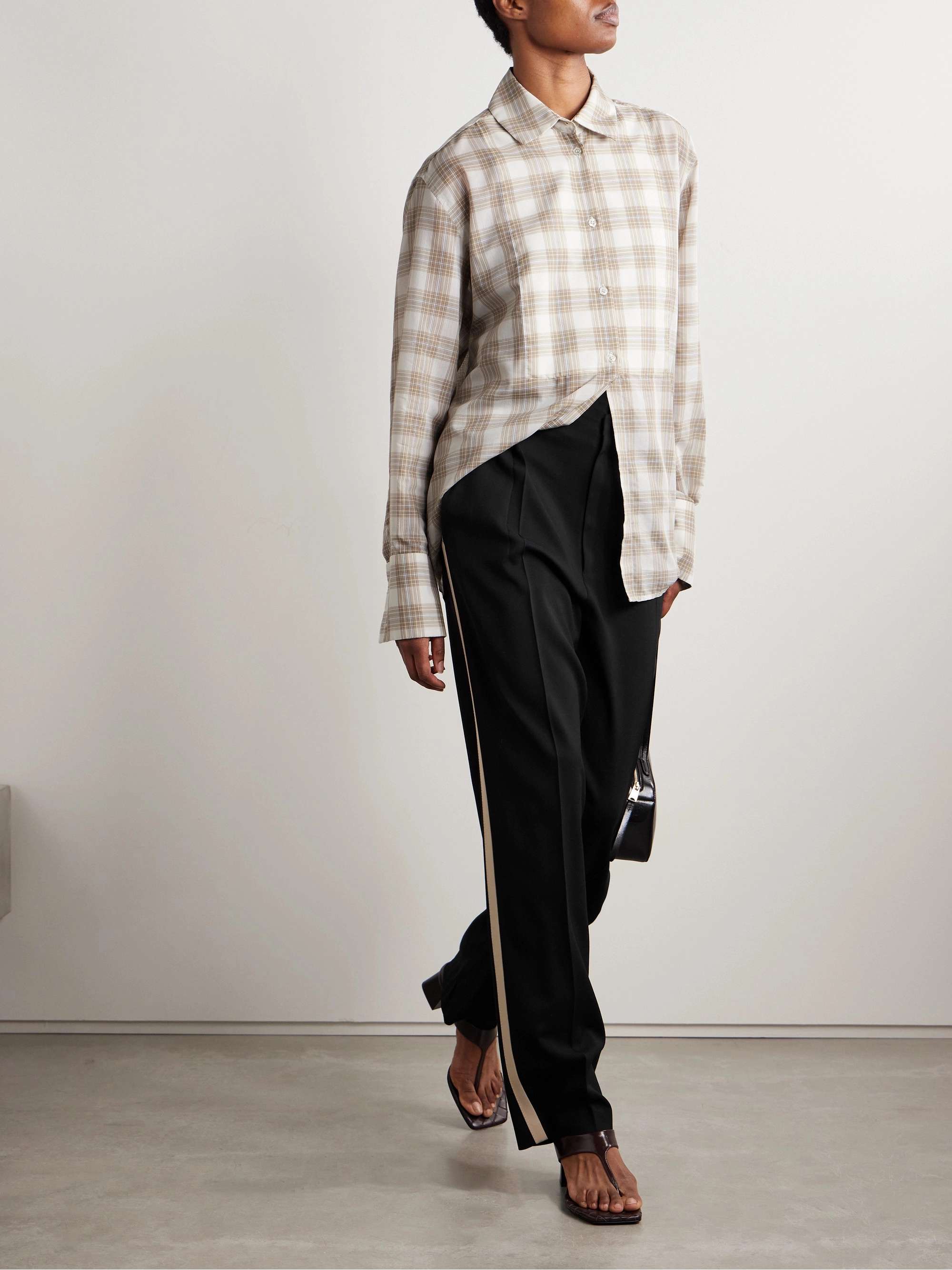 Phoebe wool-crepe straight-leg pants view
