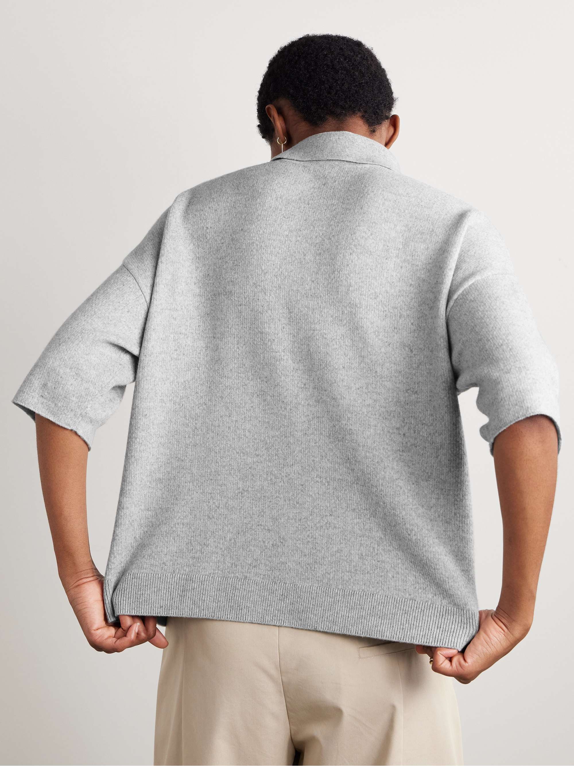 Wes oversized wool and cashmere-blend polo shirt view