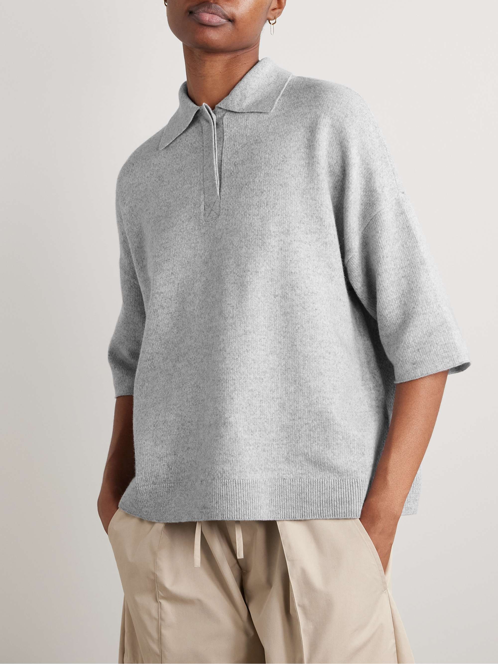 Wes oversized wool and cashmere-blend polo shirt view