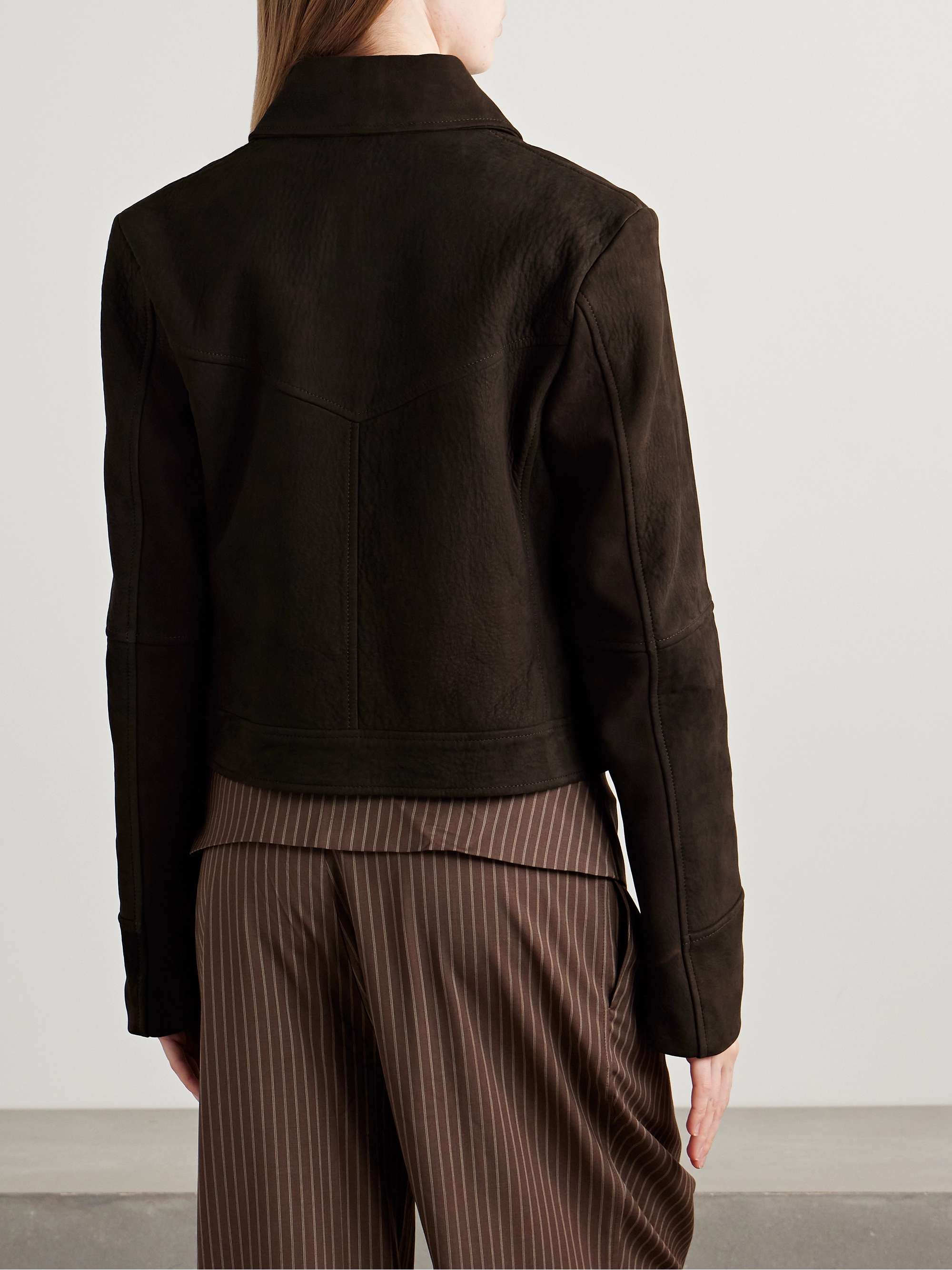 Avery cropped textured-suede jacket view