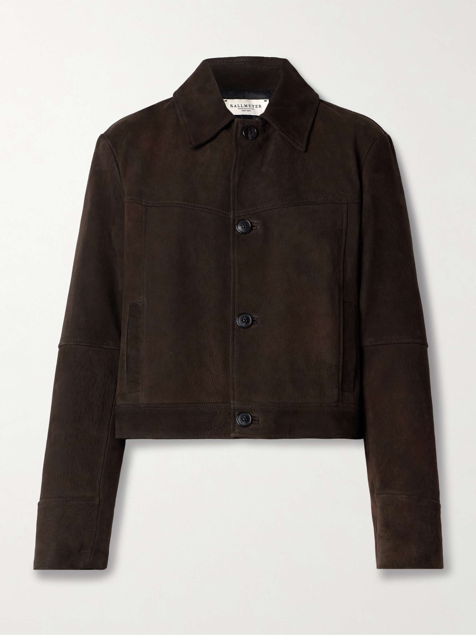 Avery cropped textured-suede jacket view