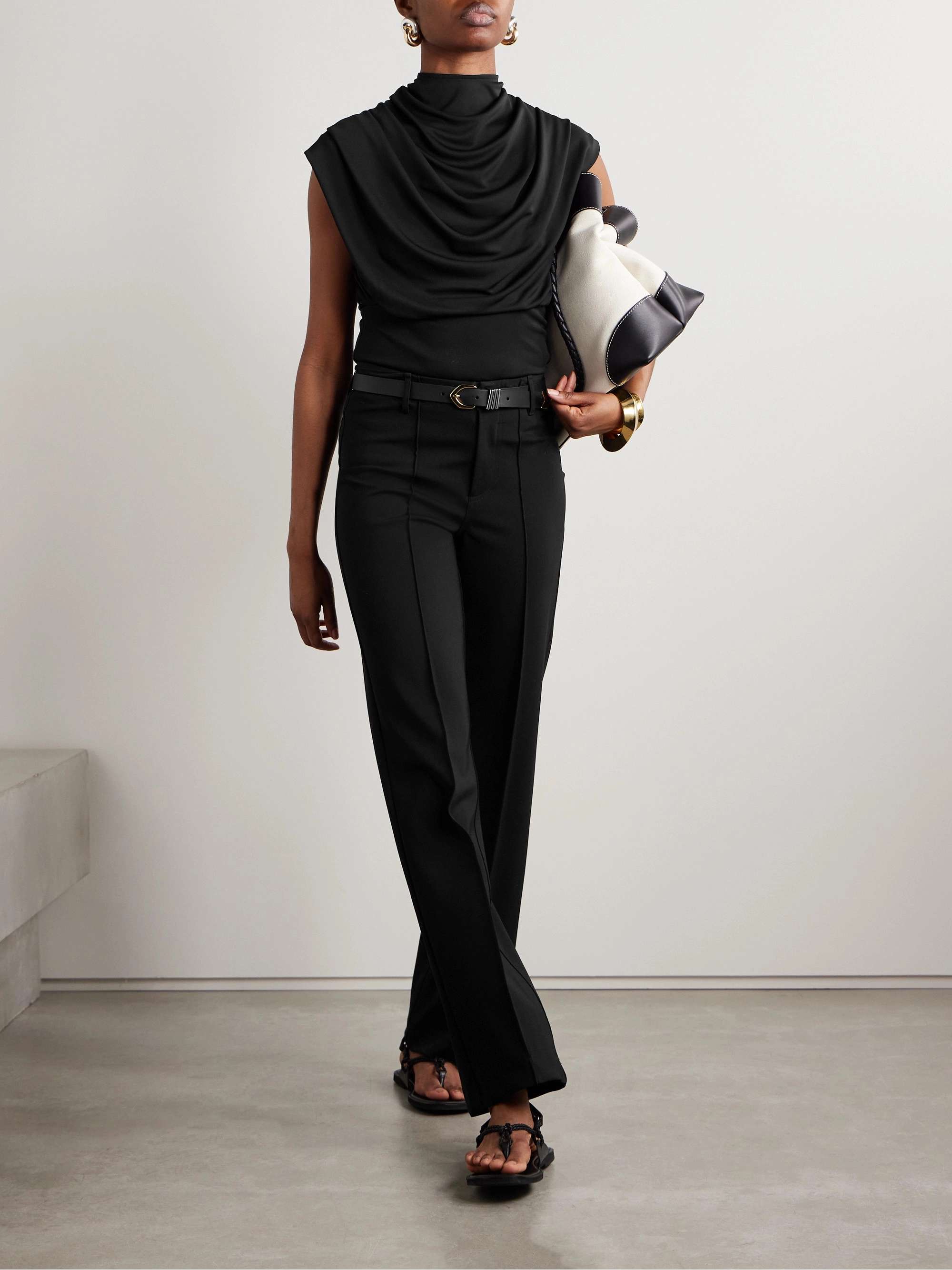 Damian striped twill straight-leg pants view