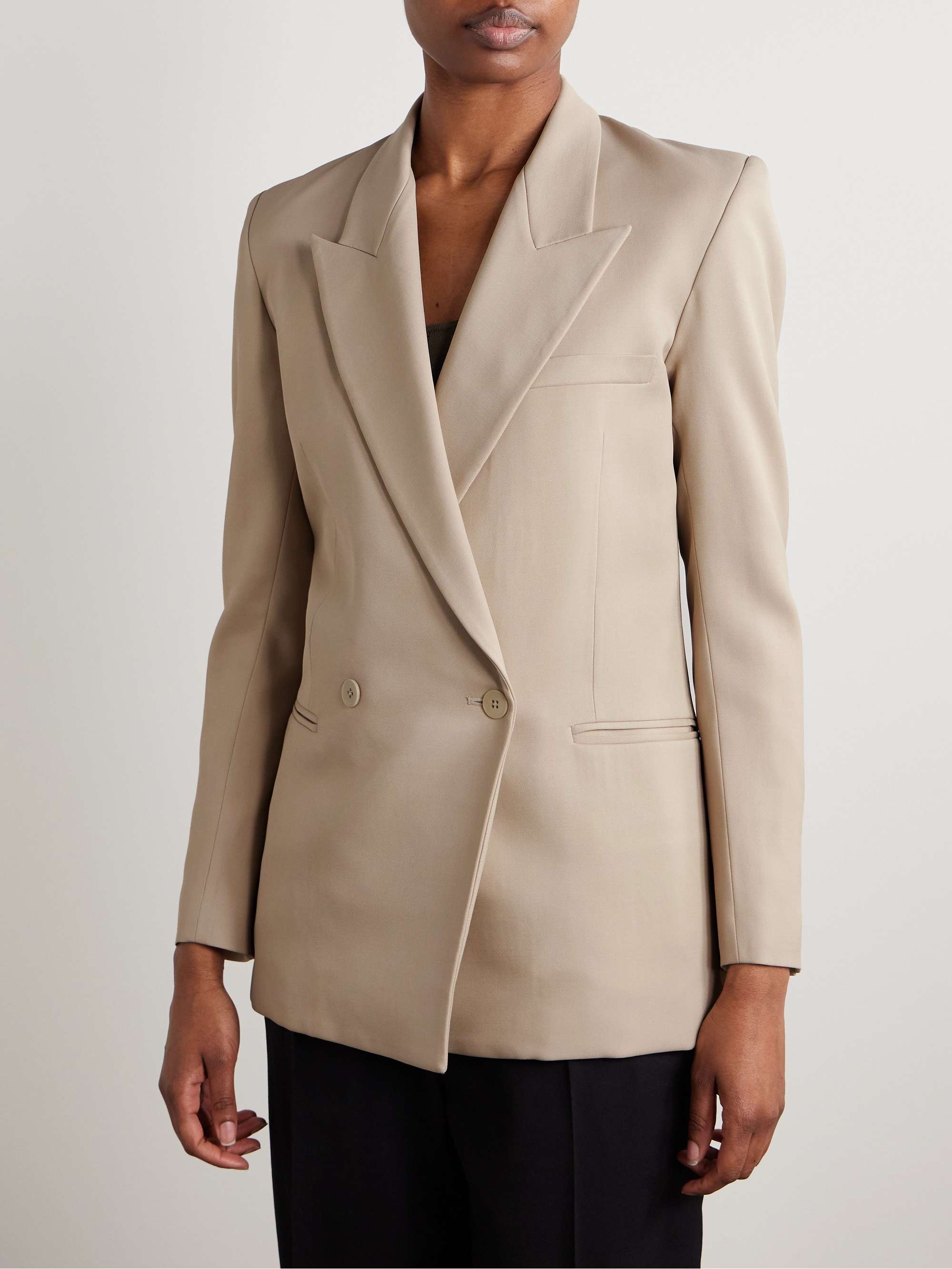 Emilio double-breasted wool-blend twill blazer view