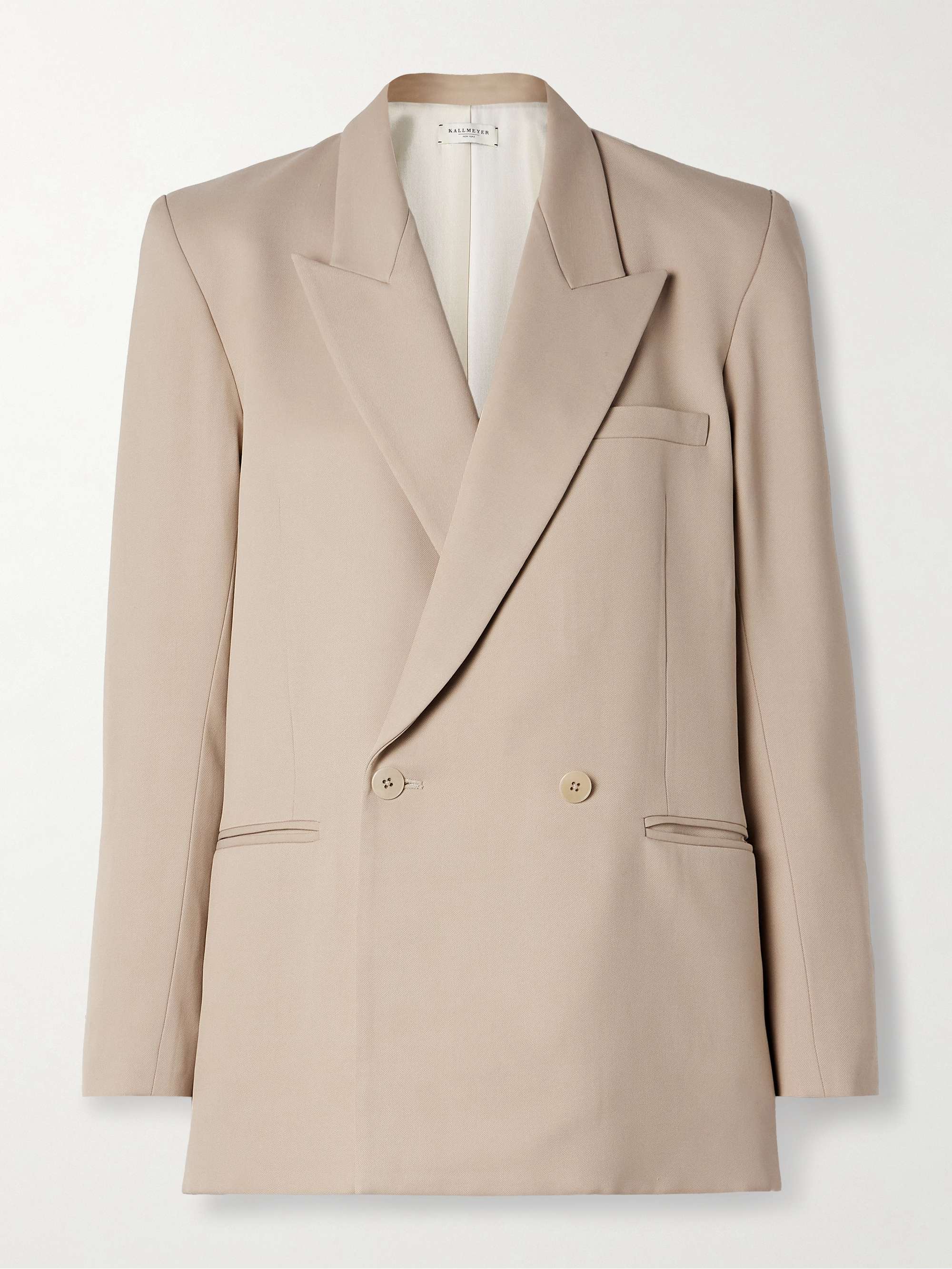Emilio double-breasted wool-blend twill blazer view