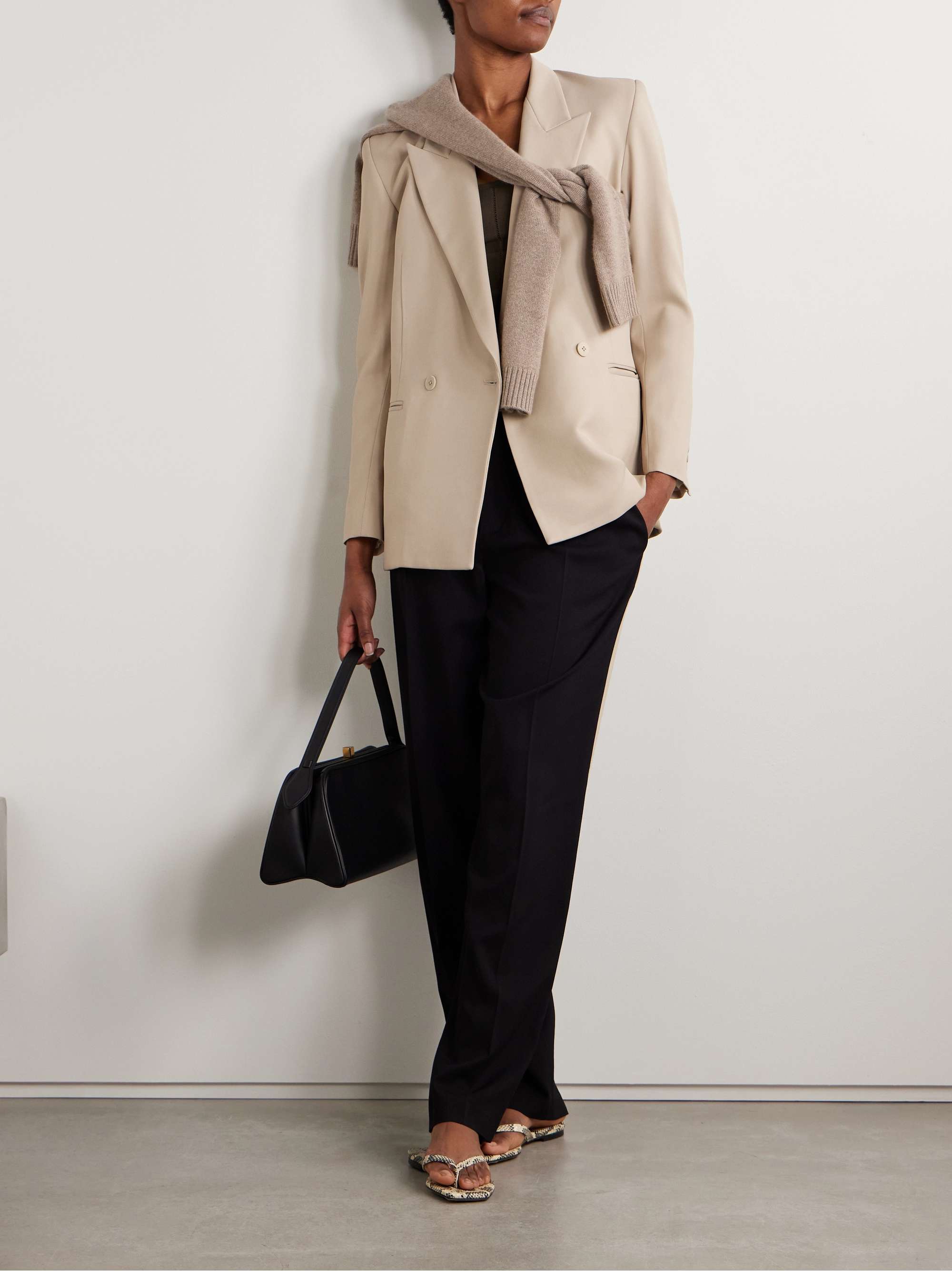 Emilio double-breasted wool-blend twill blazer view