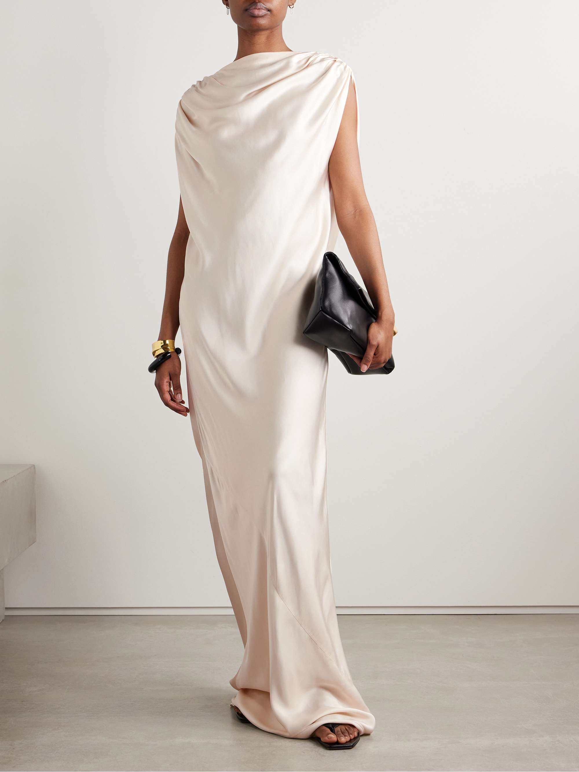 Toma draped satin gown view