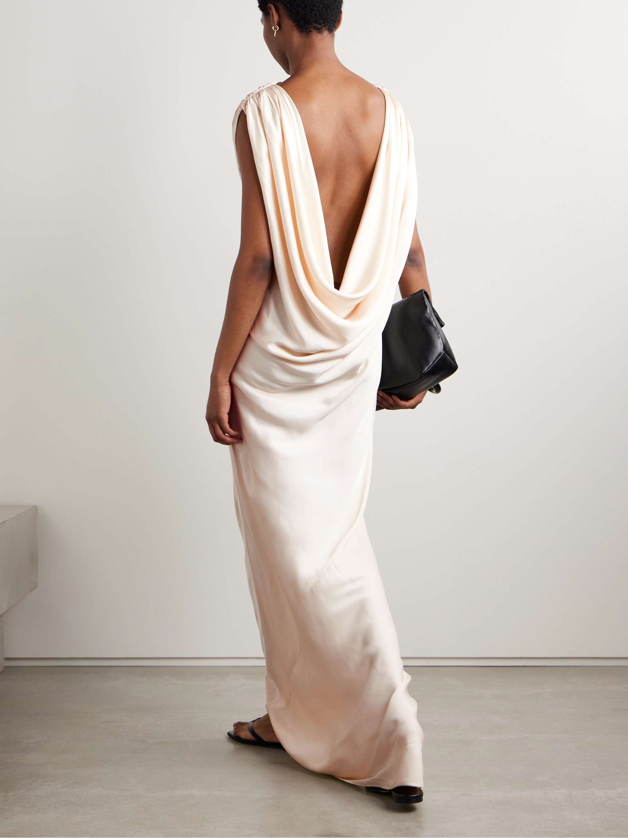 Toma draped satin gown view