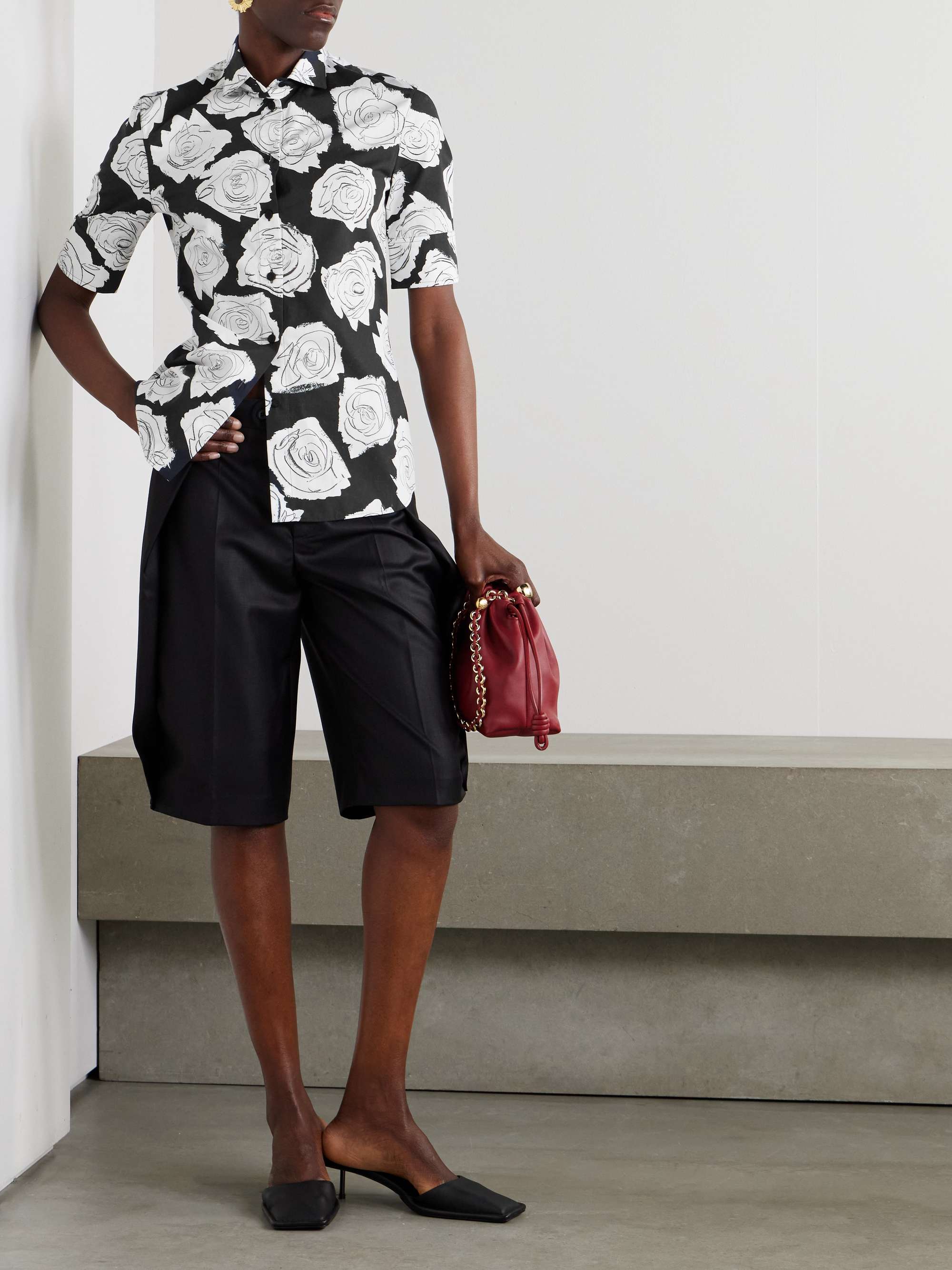 Floral-print cotton shirt view