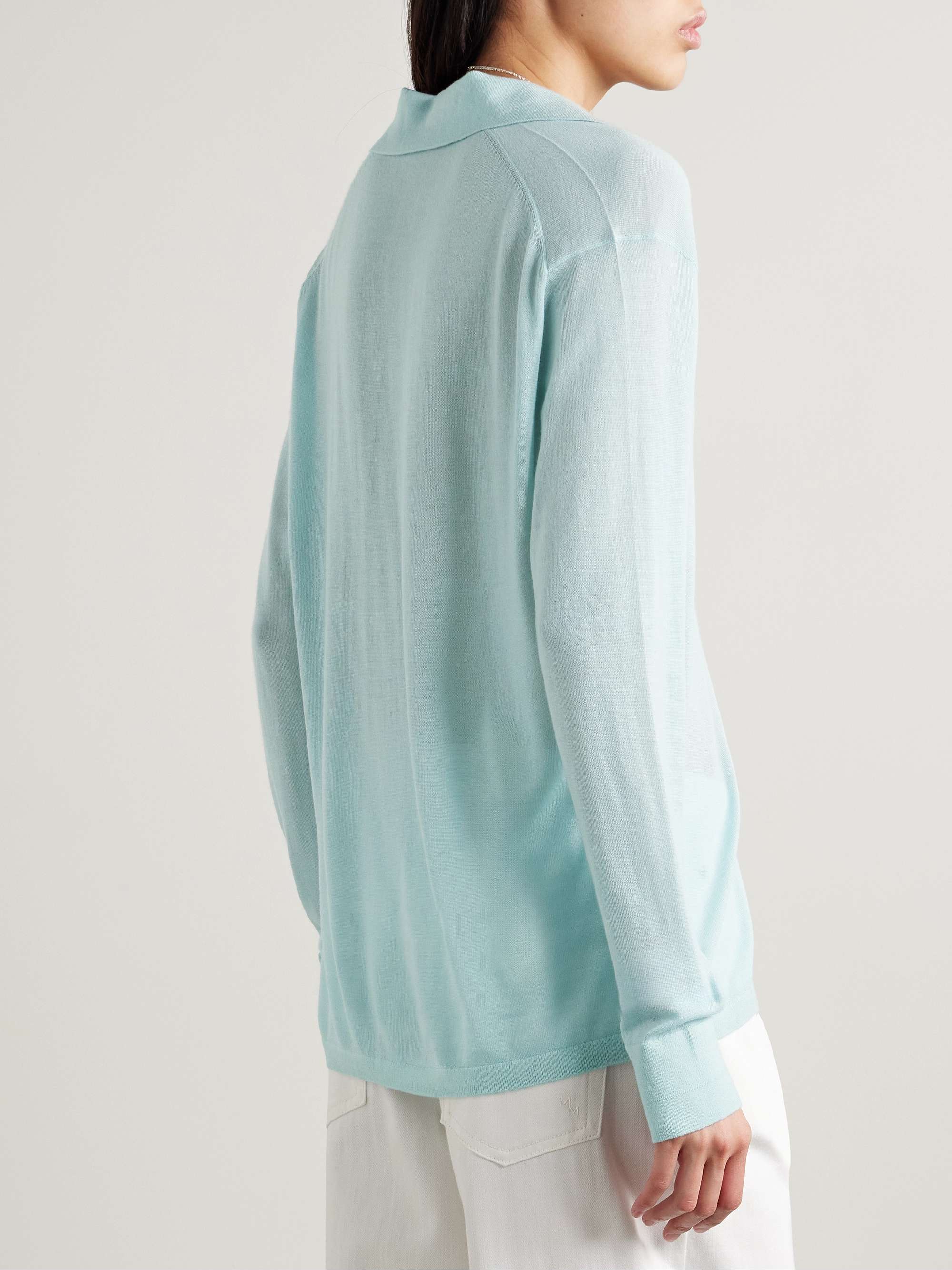 Cashmere polo top view
