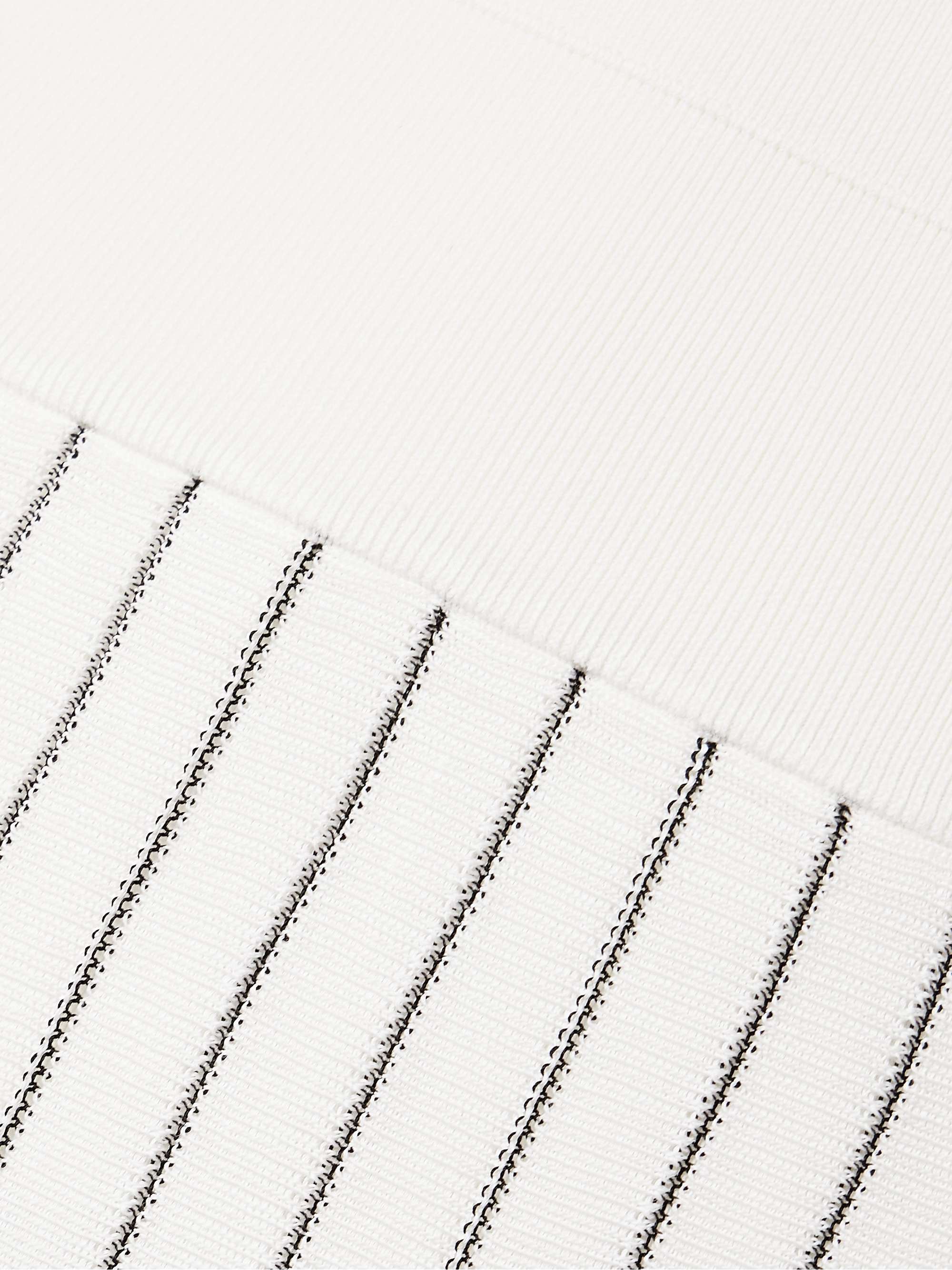 Pleated striped stretch-knit midi skirt view