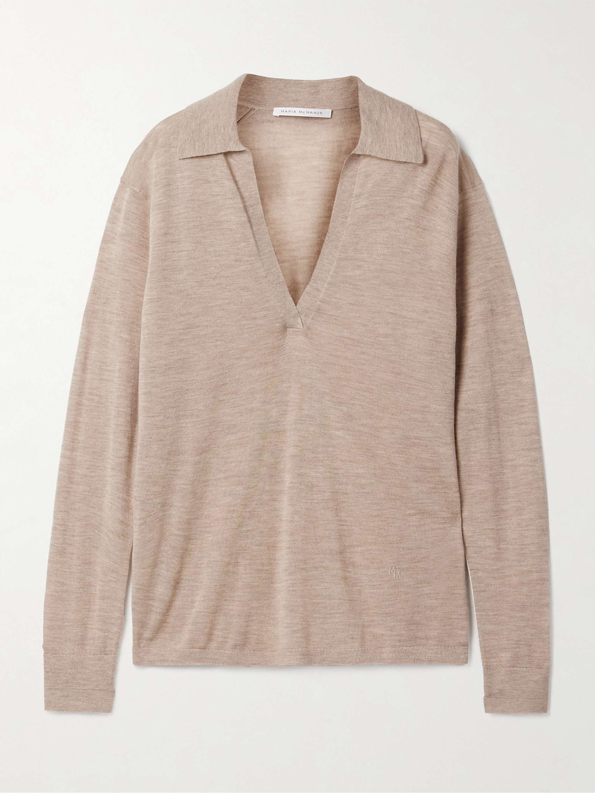 Oversized cashmere polo top view