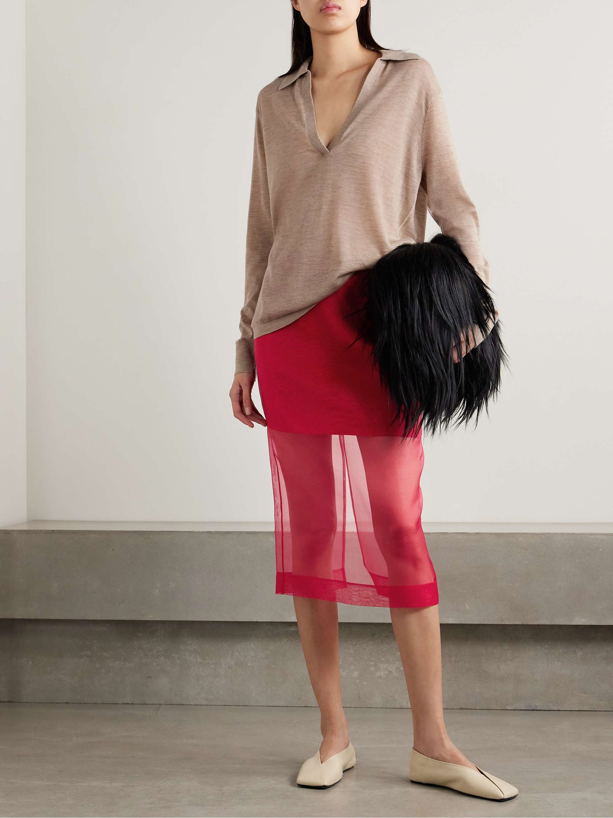 Oversized cashmere polo top view