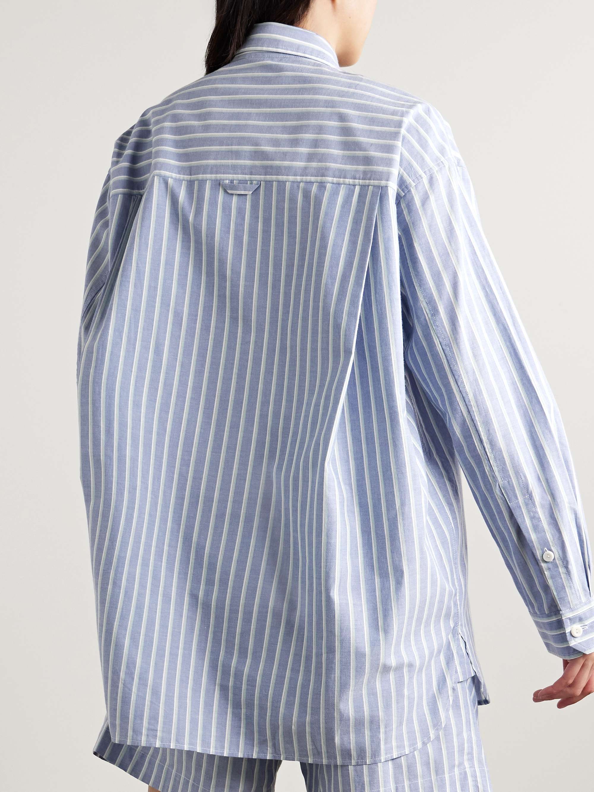 Oversized striped organic cotton shirt view